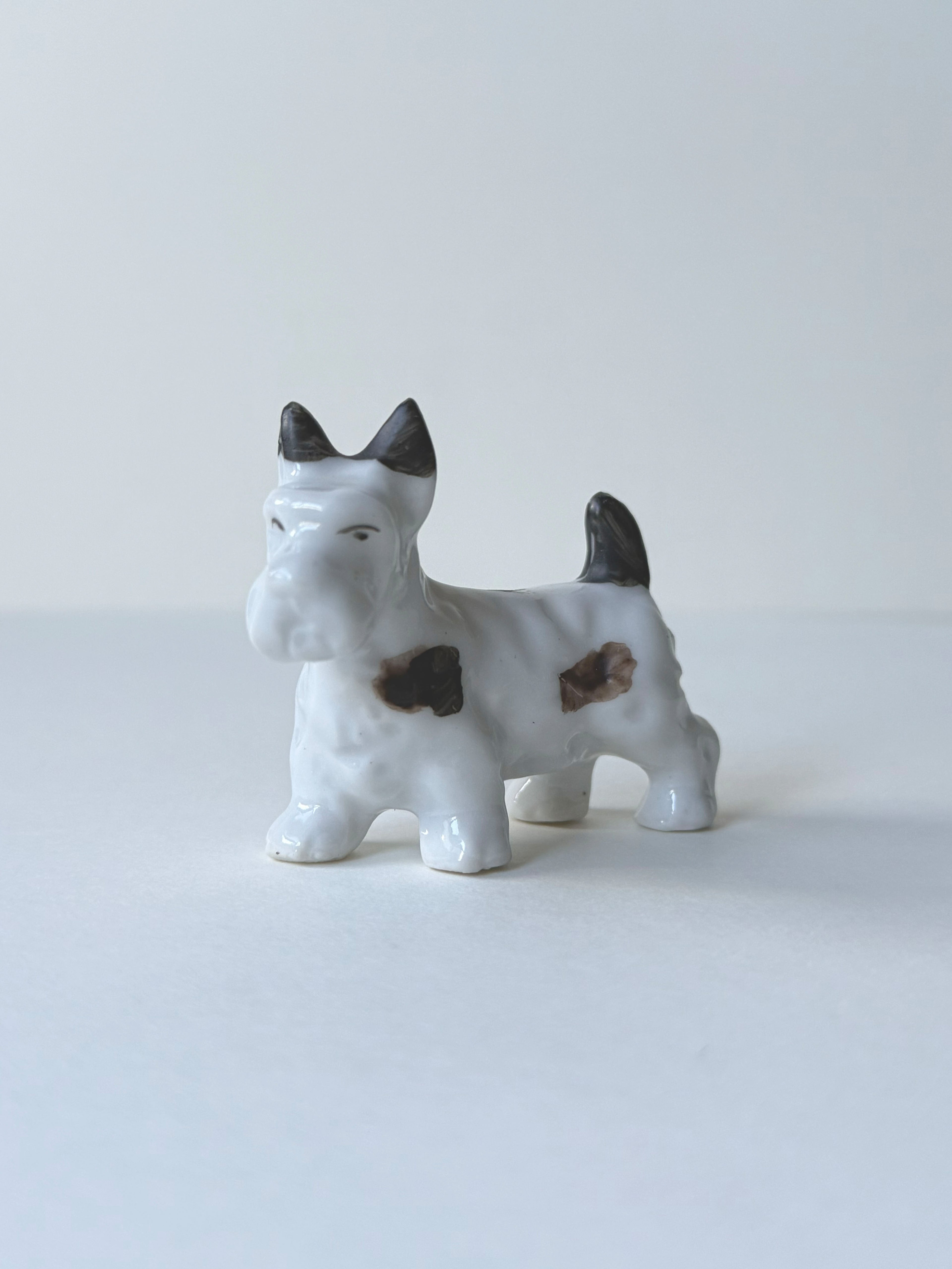 Vintage ceramic figurine｜白色陶瓷梗犬