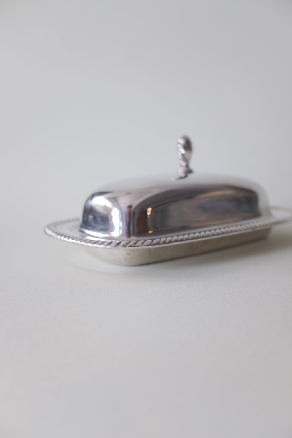 Vintage 鍍銀蓋式繩紋邊盤