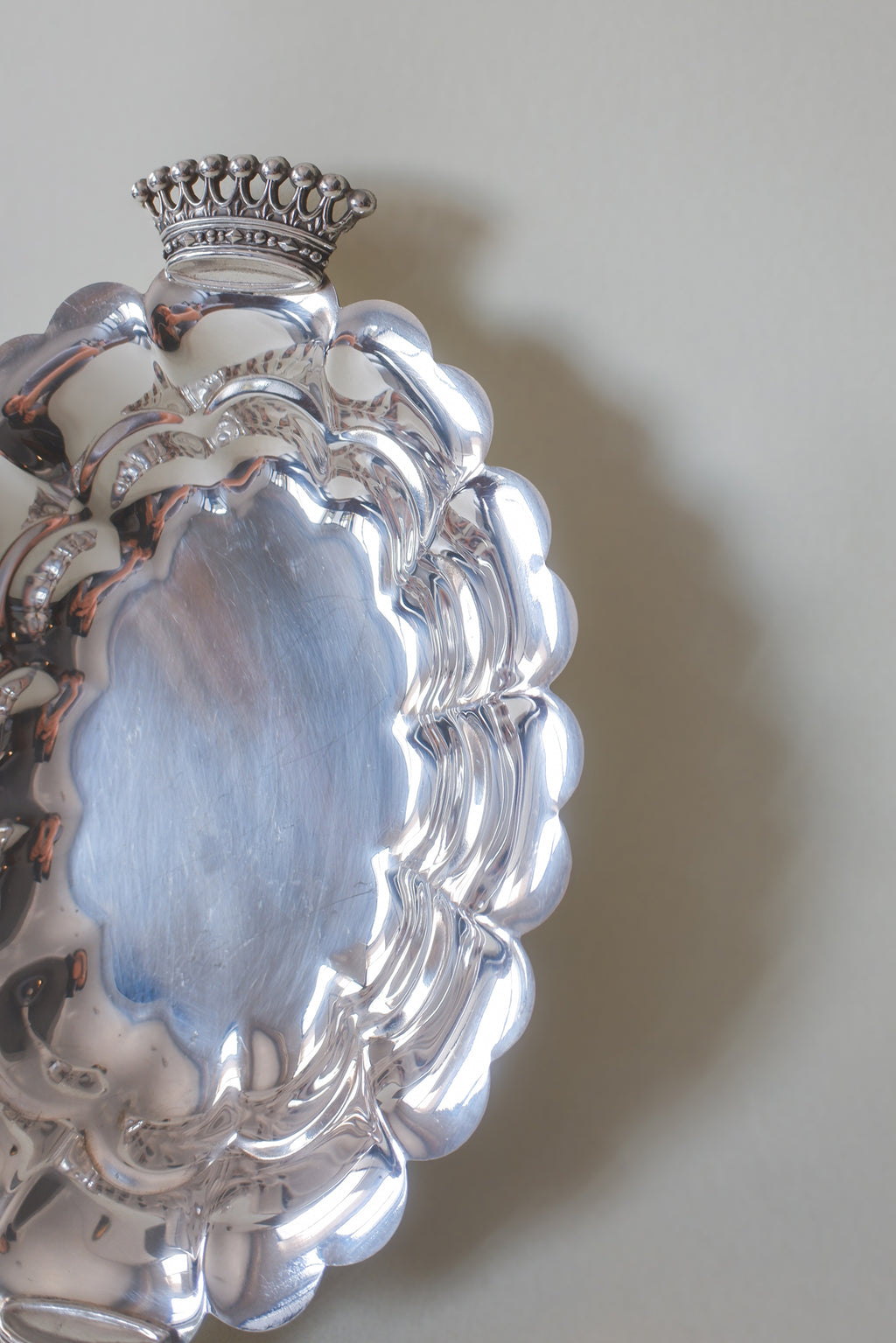 Vintage 鍍銀皇冠把手映光盤