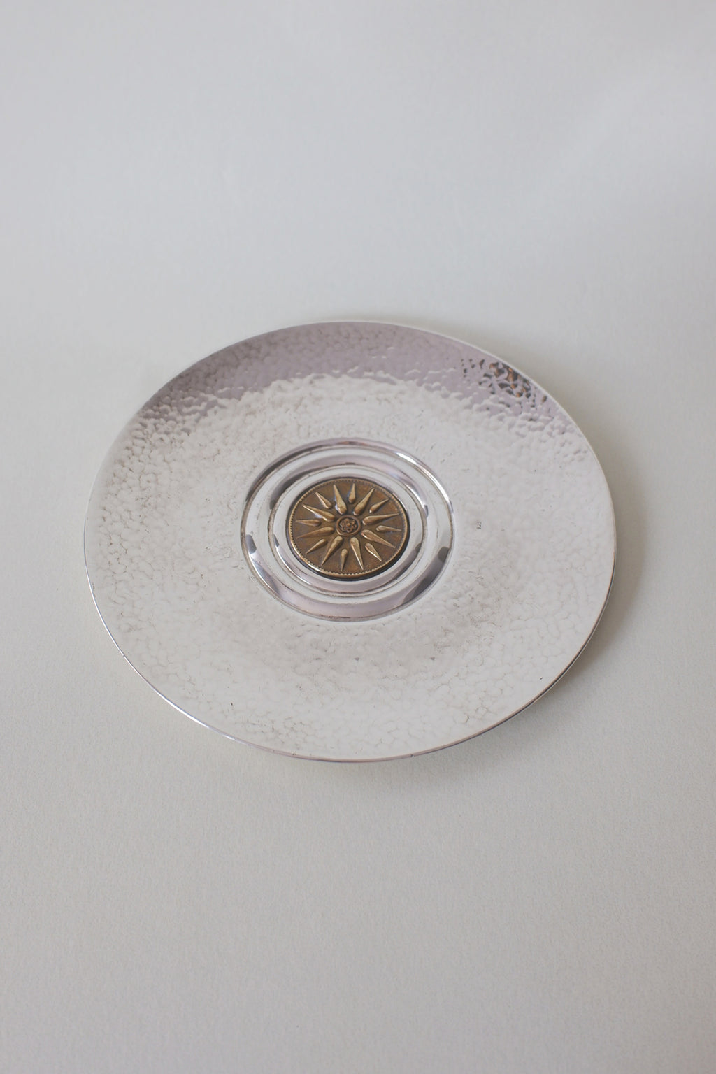 Vintage 錘紋雙色太陽紋鍍銀圓盤