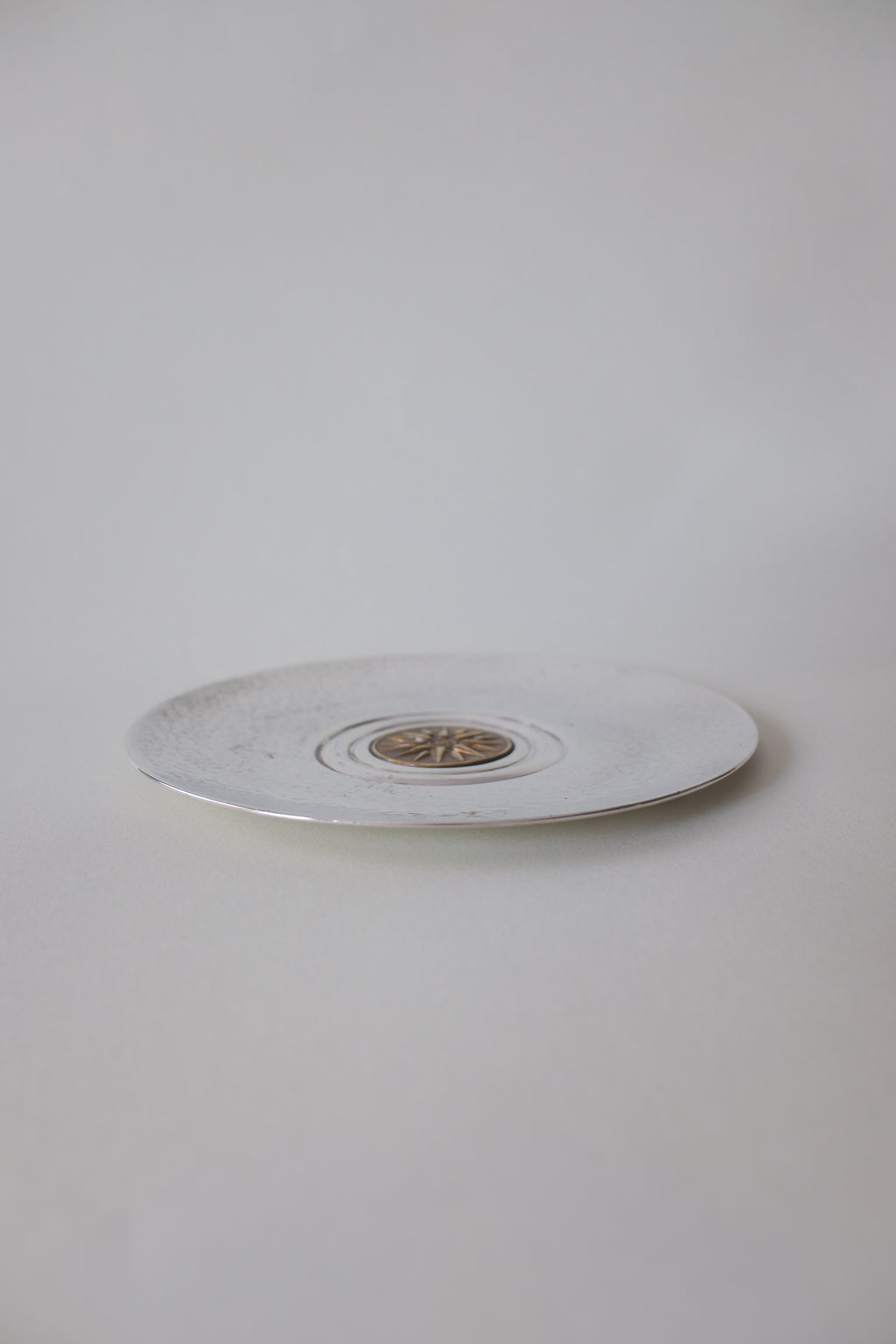 Vintage 錘紋雙色太陽紋鍍銀圓盤