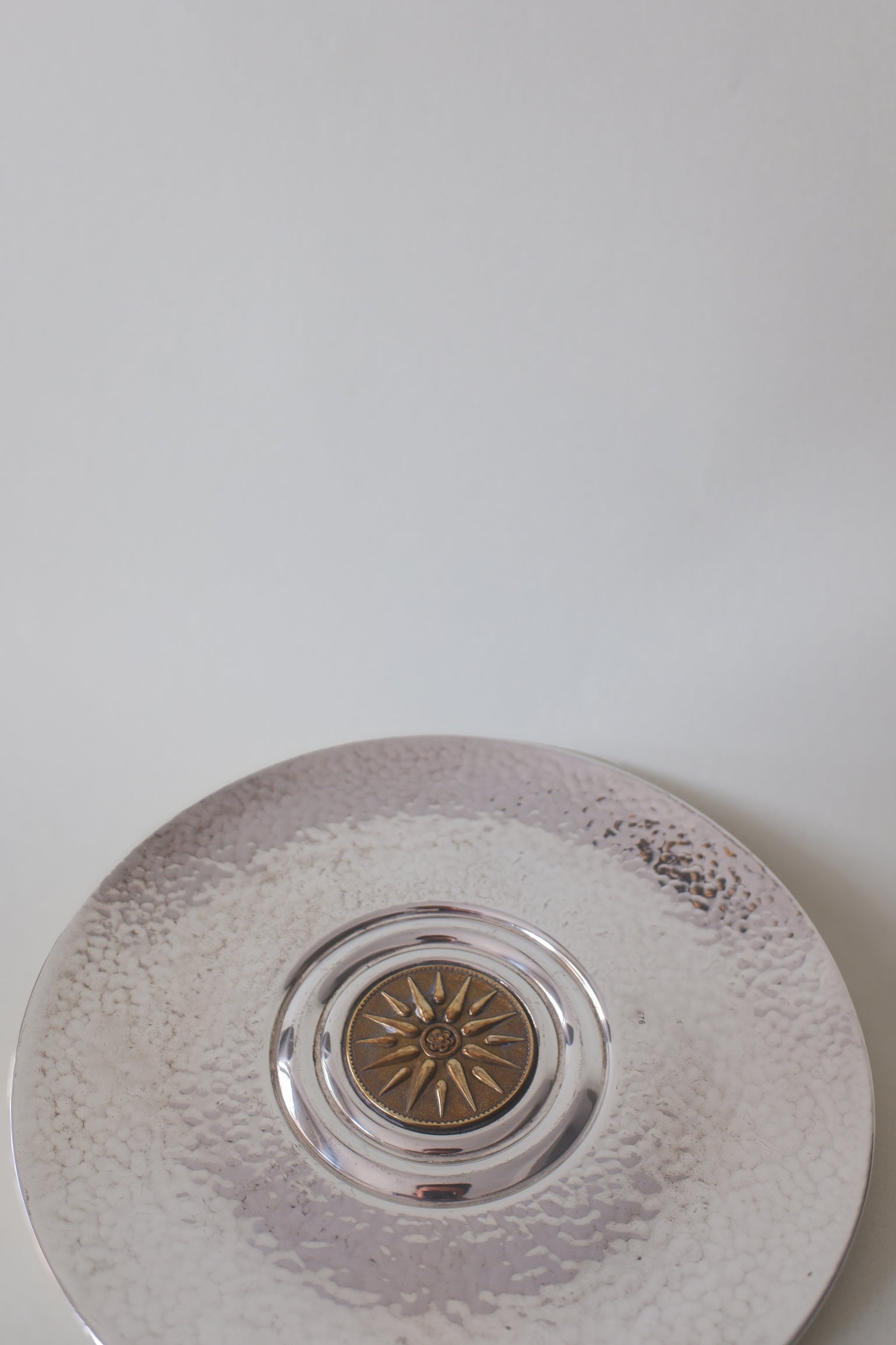 Vintage 錘紋雙色太陽紋鍍銀圓盤