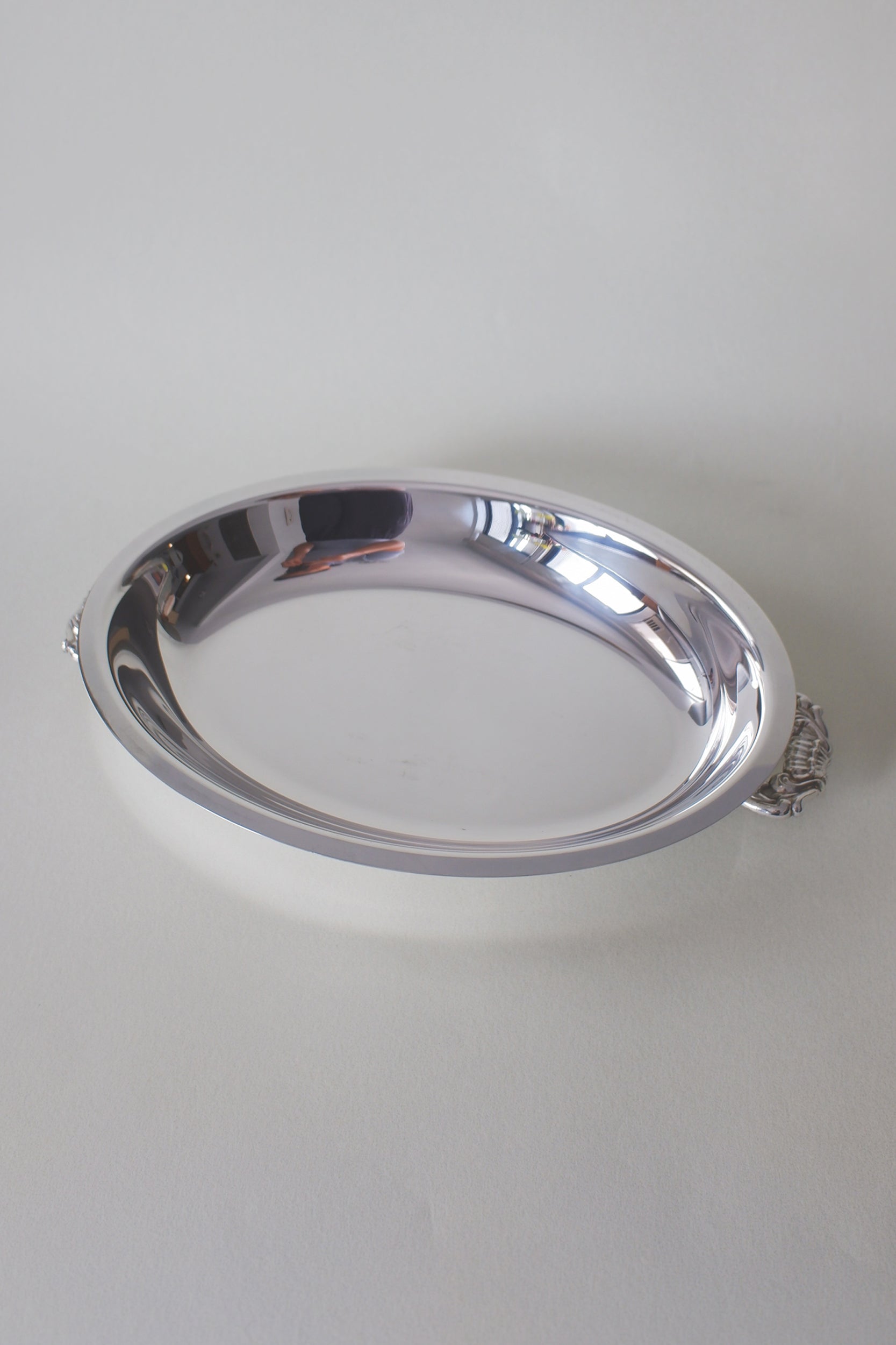 Vintage 鍍銀花邊橢圓托盤