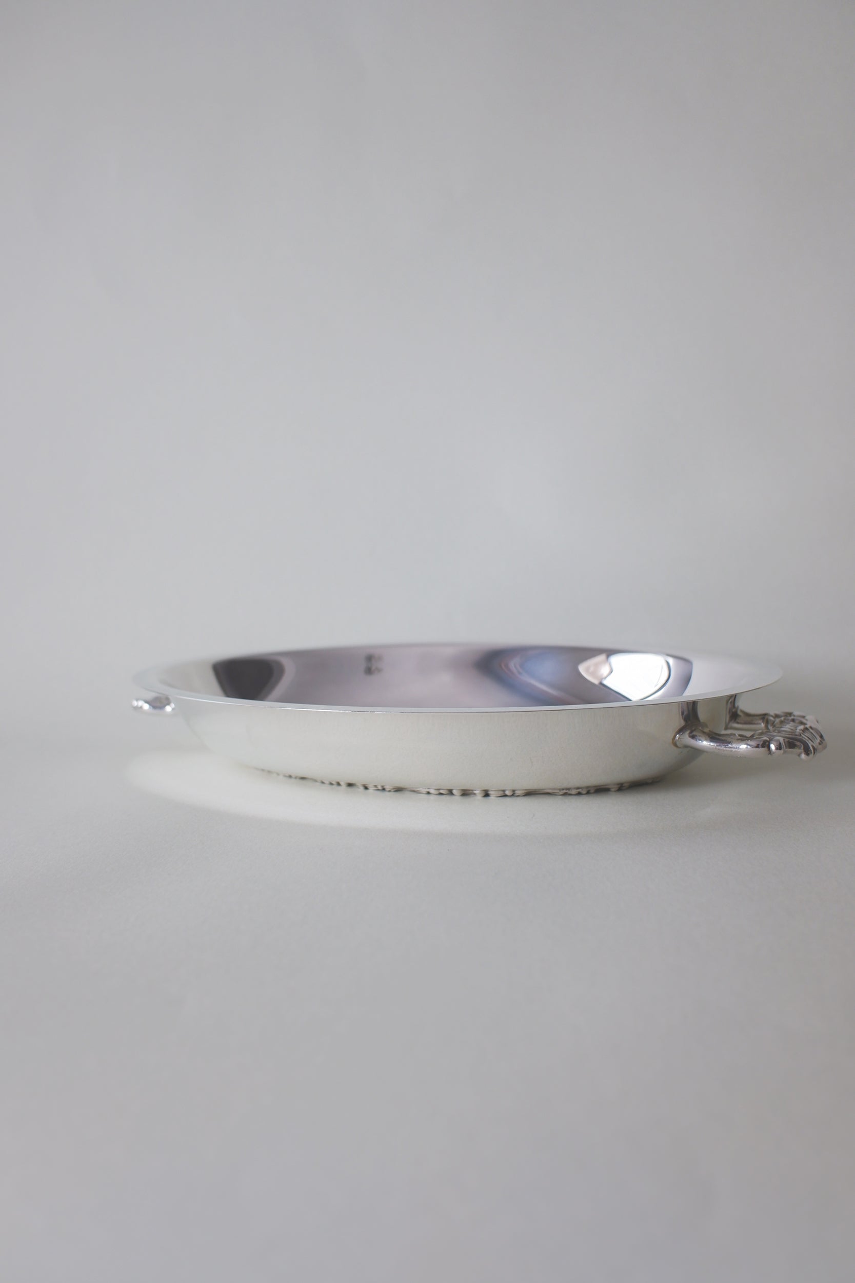 Vintage 鍍銀花邊橢圓托盤