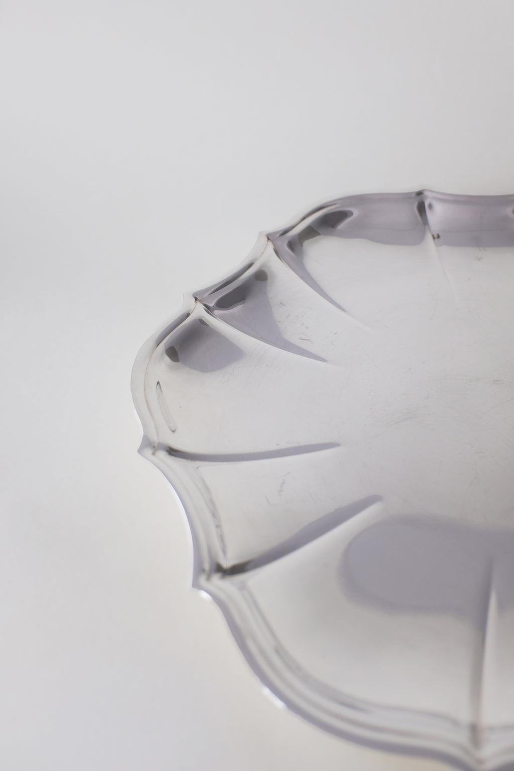 Vintage 花瓣輪廓鍍銀映光盤