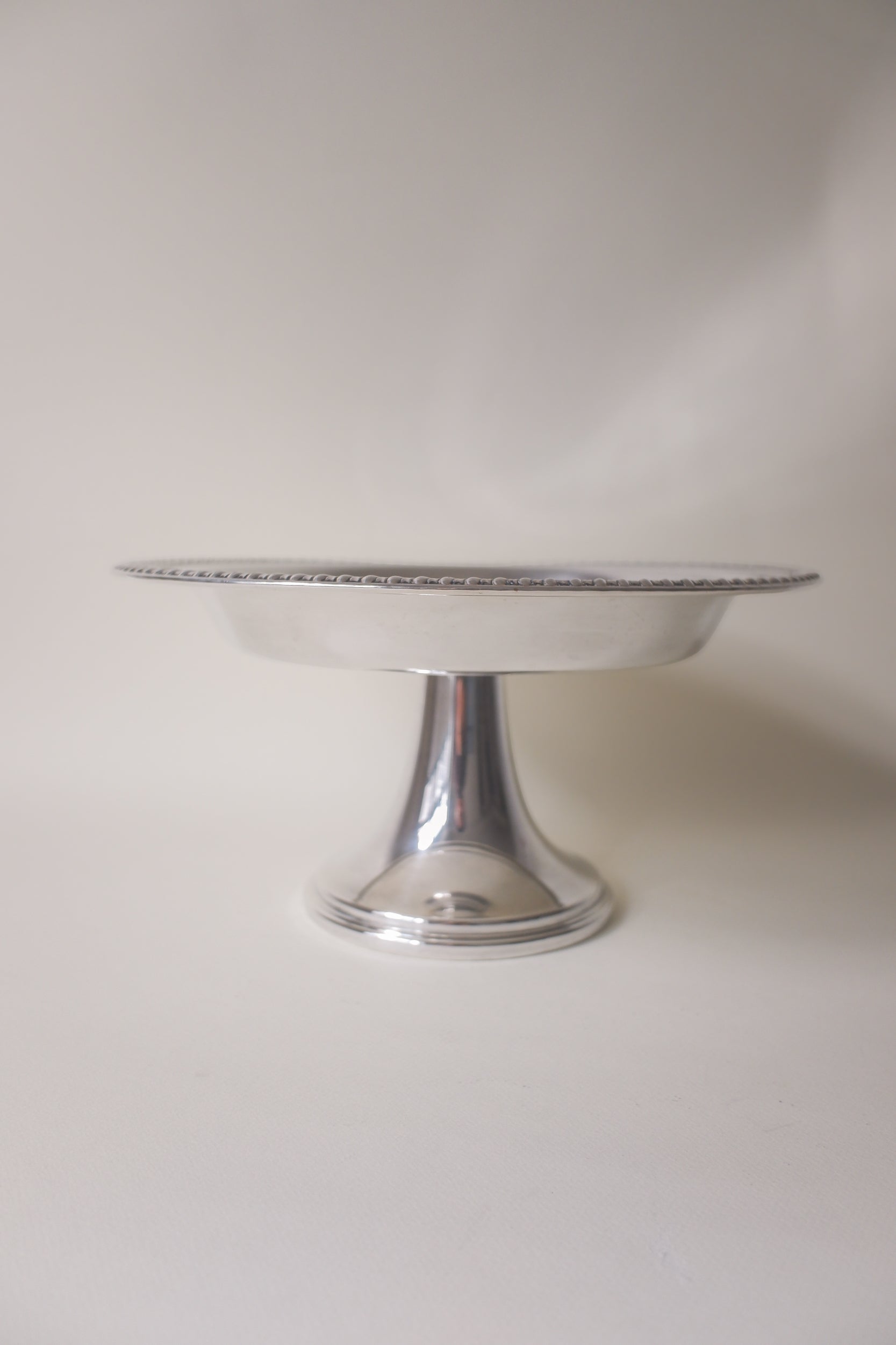 Vintage 古典繩紋高腳鍍銀盤