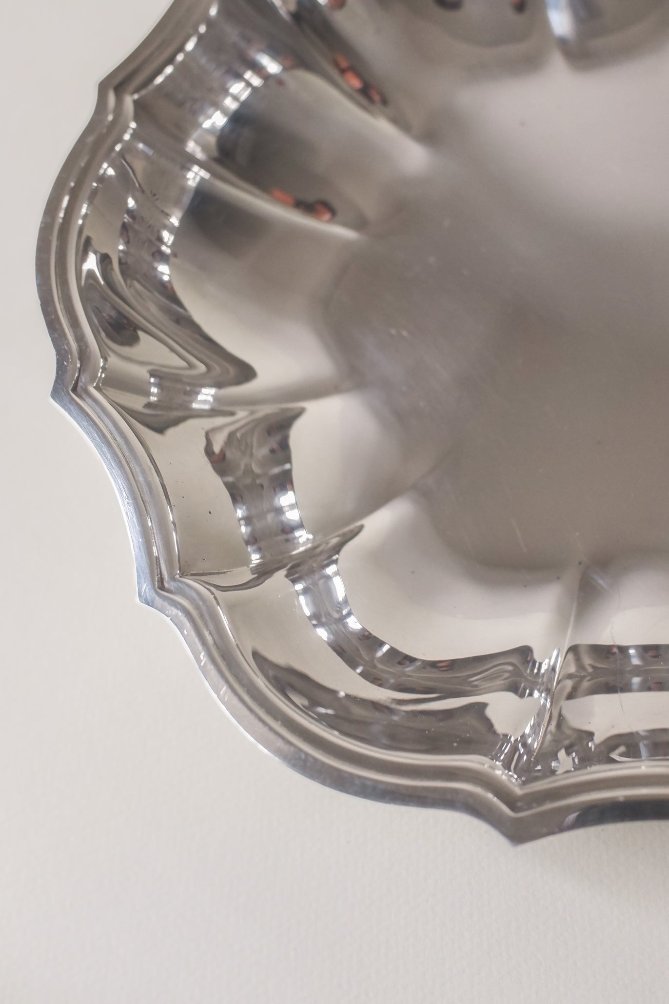 Vintage 波浪邊鍍銀古董銀盤