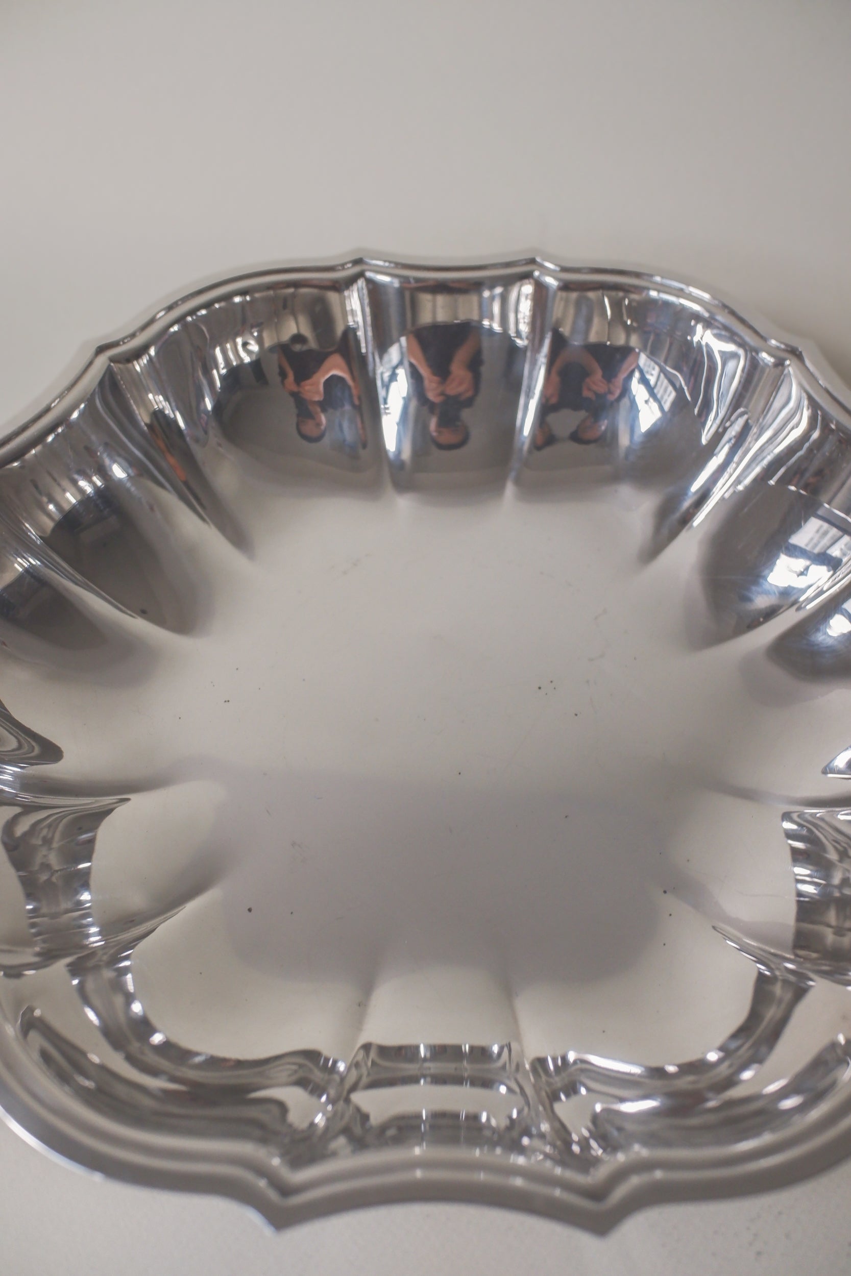 Vintage 波浪邊鍍銀古董銀盤