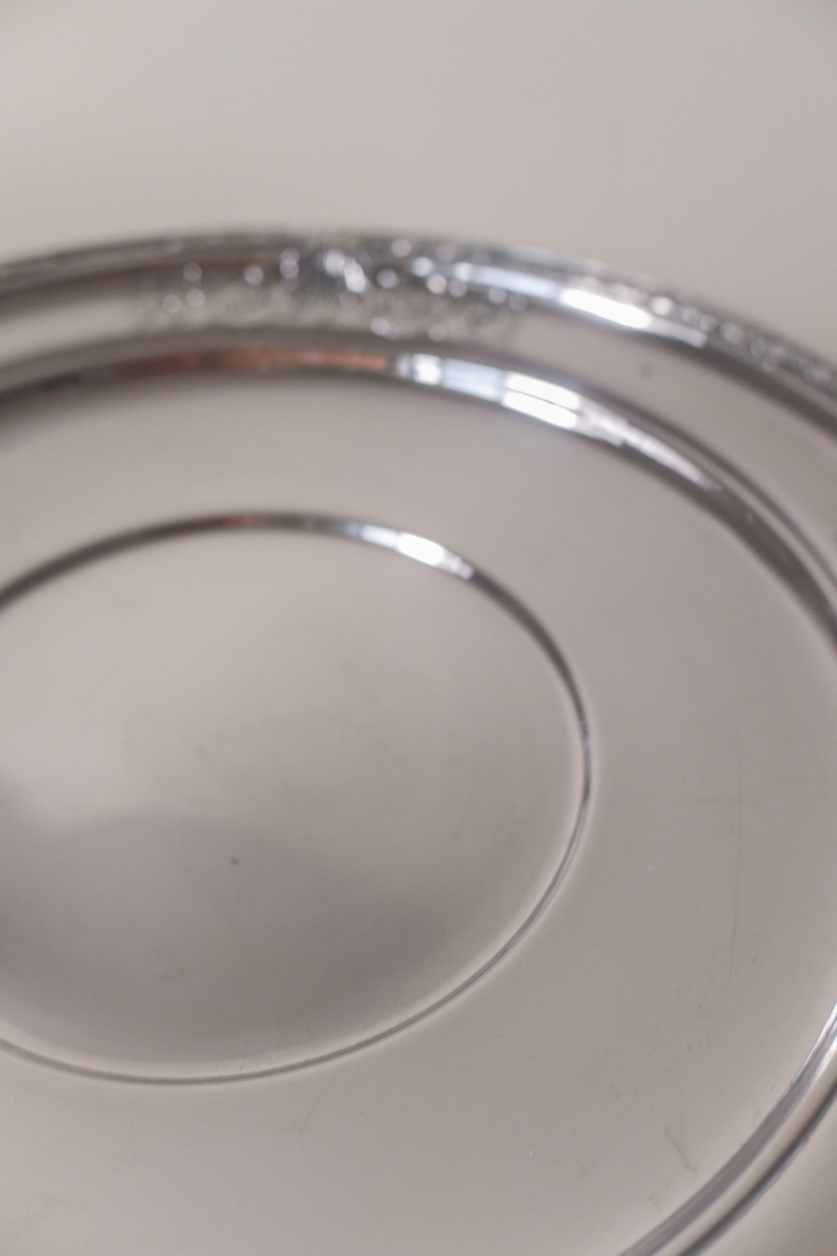 Vintage 花飾邊框鍍銀古董銀盤