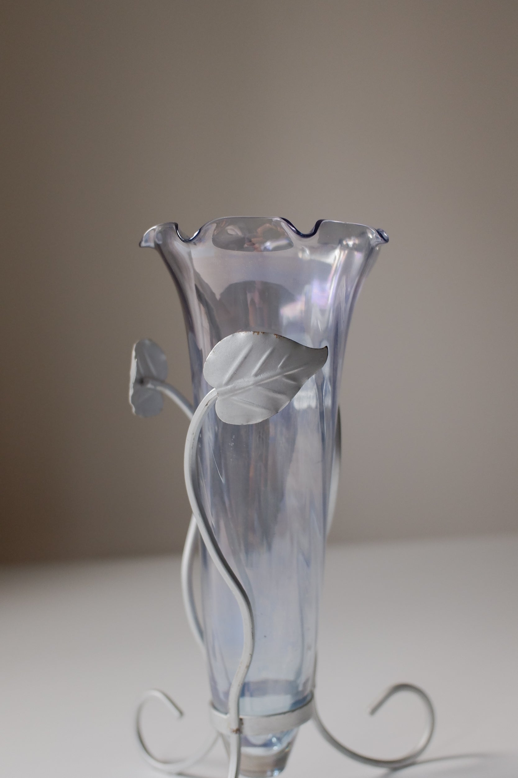 Vintage 霧藍色玻璃花器