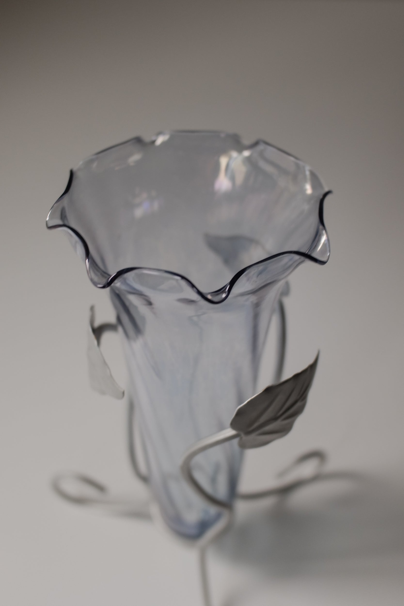 Vintage 霧藍色玻璃花器