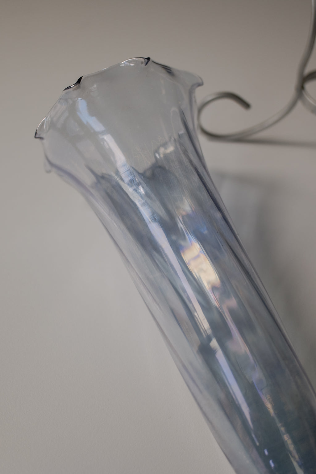 Vintage 霧藍色玻璃花器
