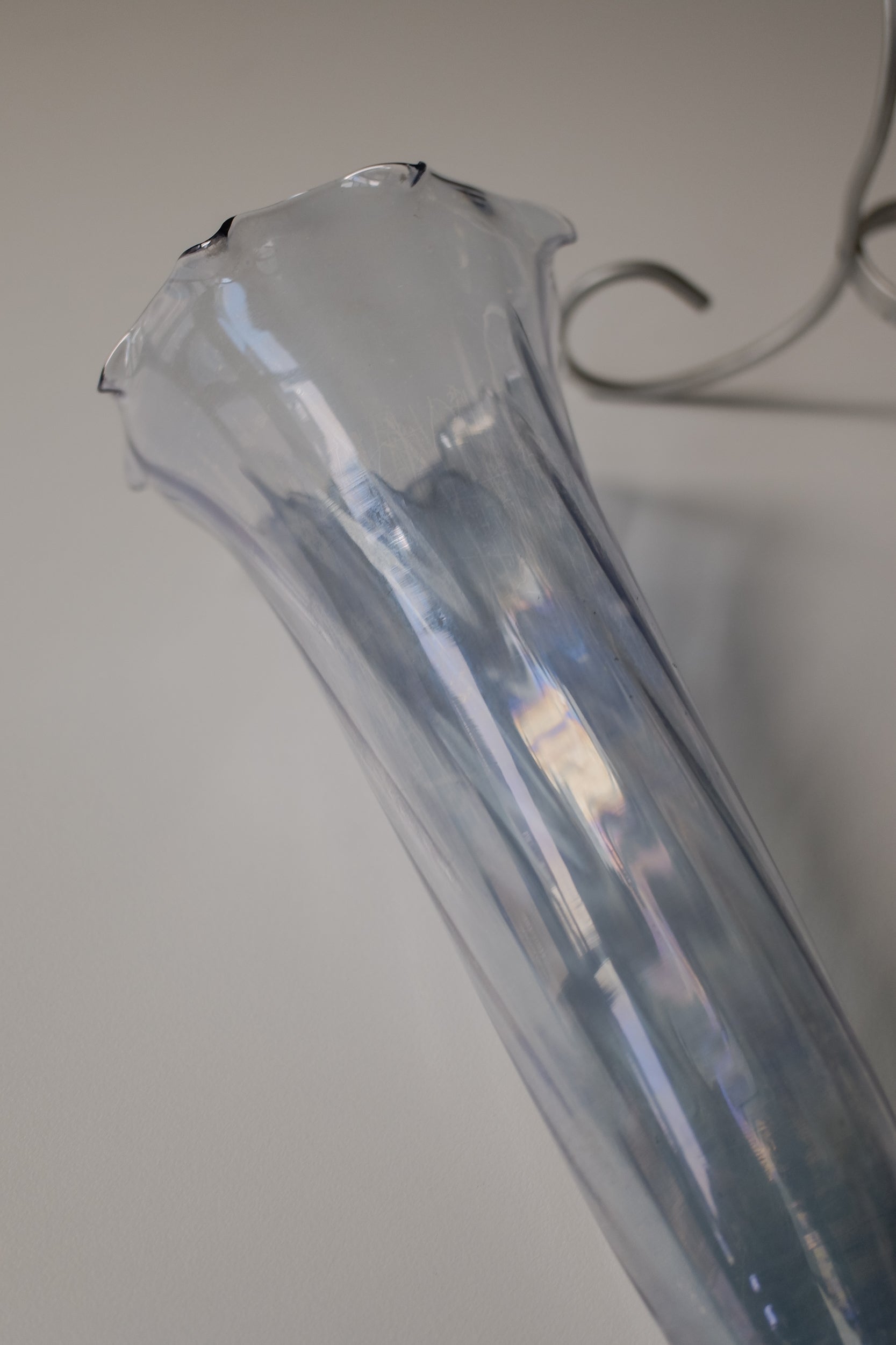 Vintage 霧藍色玻璃花器
