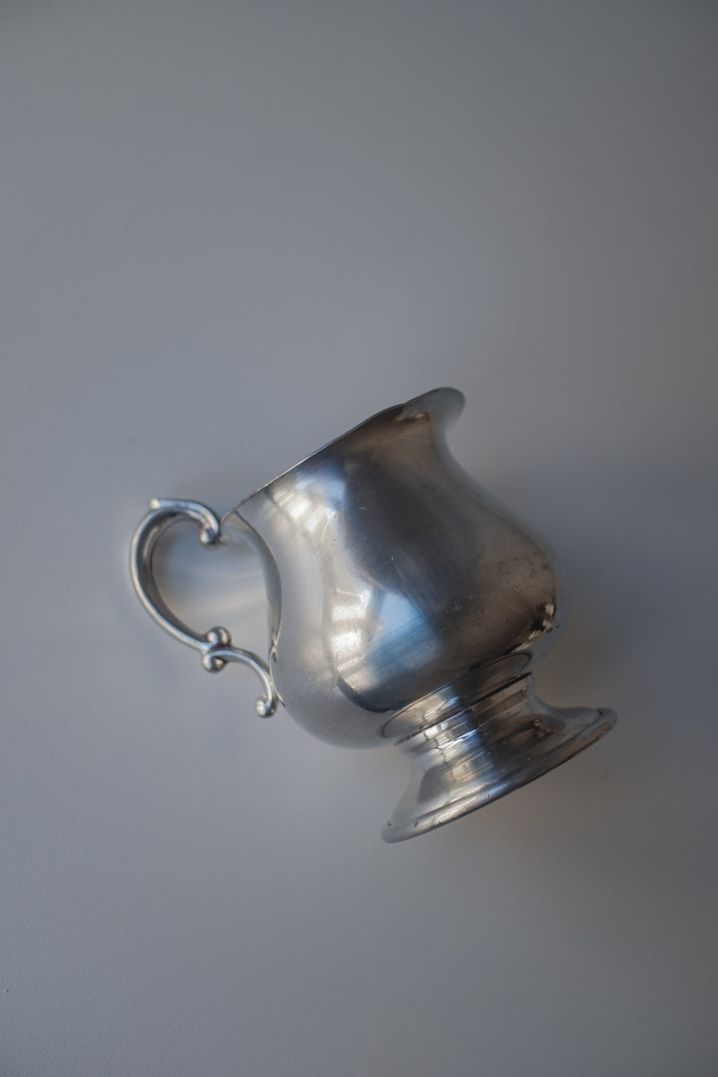 Vintage銀色捲把小花器/錫器