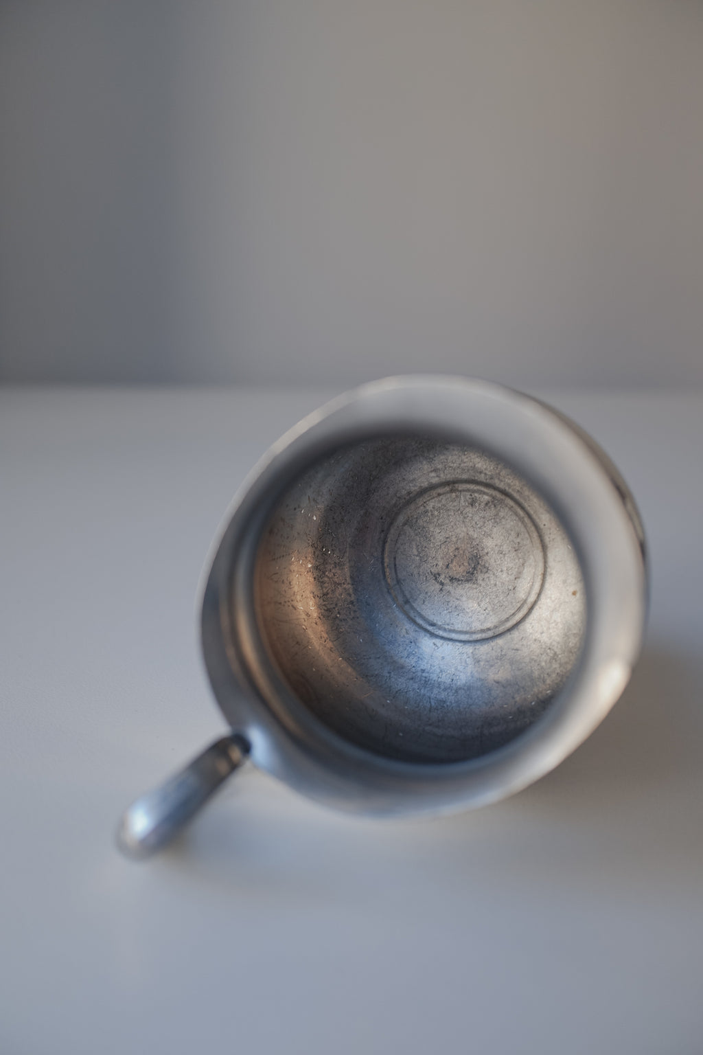 Vintage銀色捲把小花器/錫器