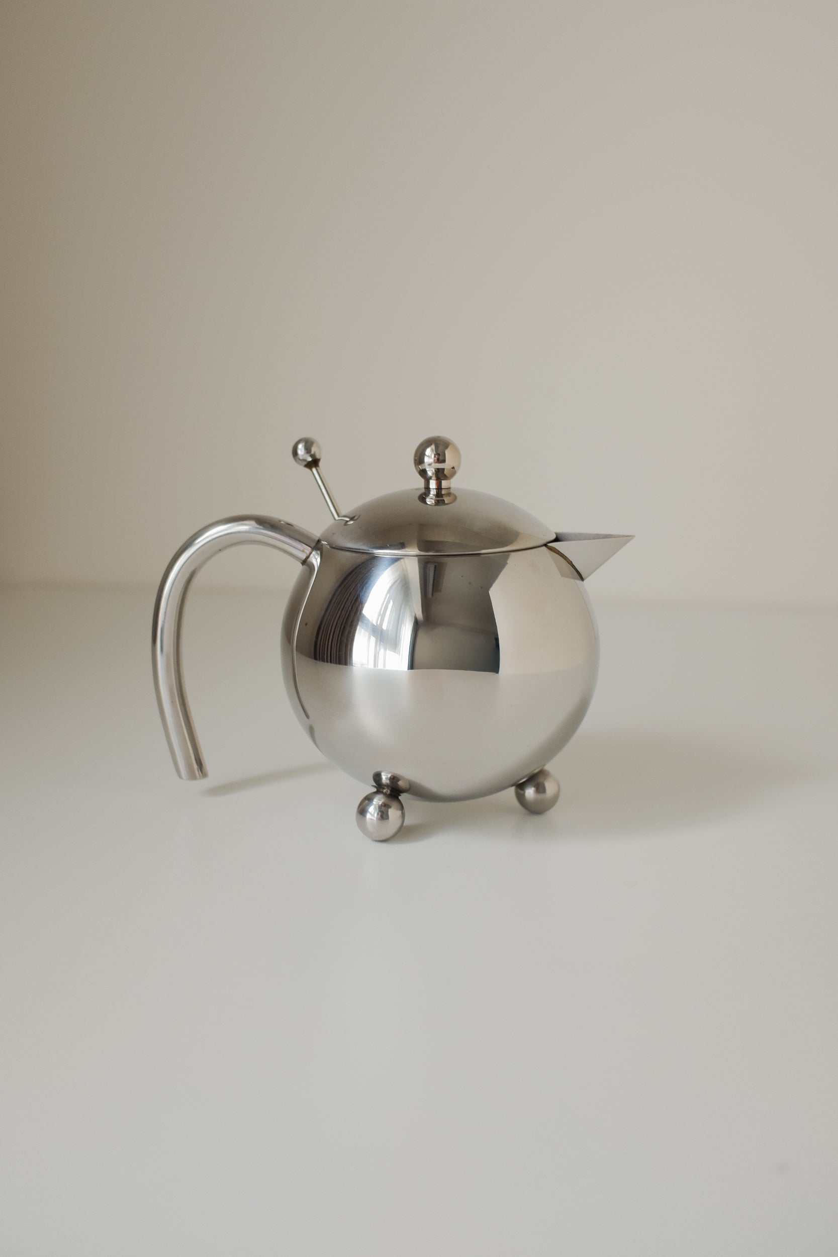 Vintage MCM鏡面球體小壺&茶匙