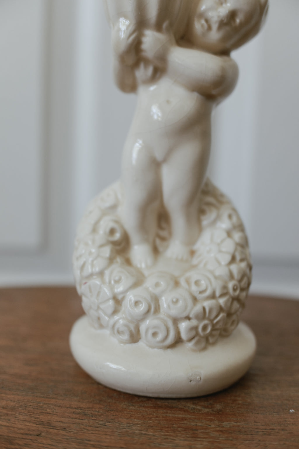 Vintage 陶瓷天使花球燭台