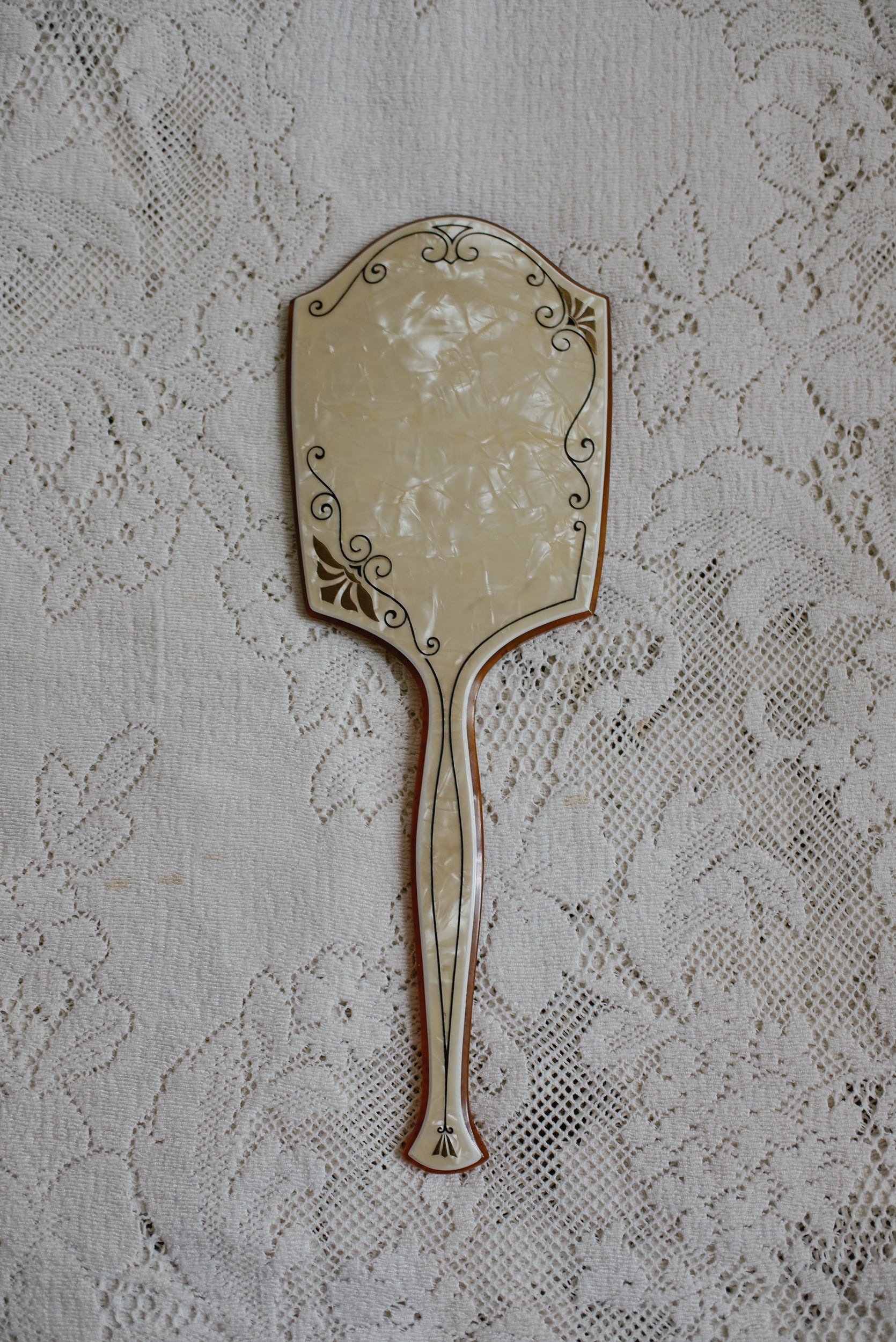 Vintage 1930s Art Deco賽璐璐梳妝台五件組
