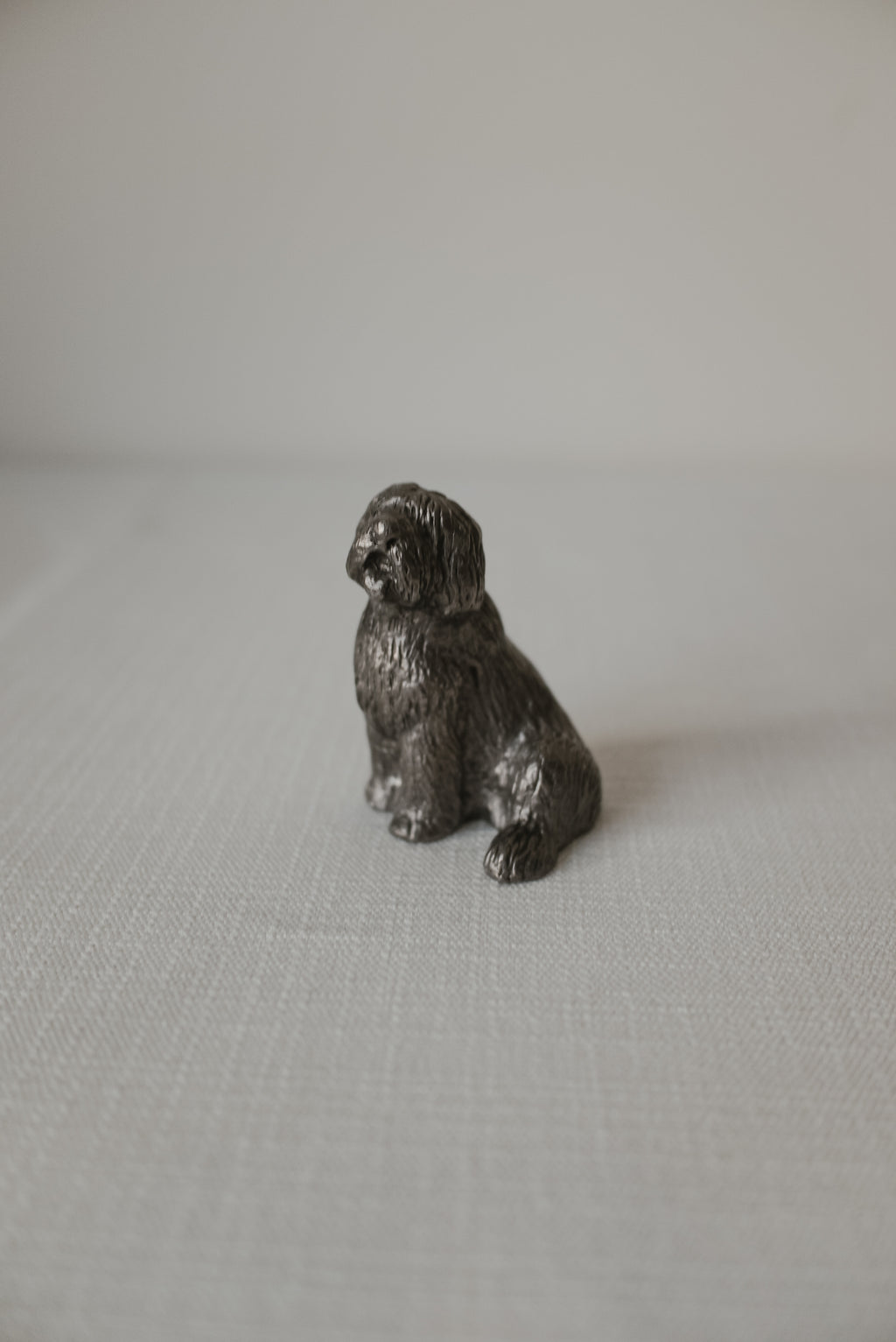 Vintage 錫製長毛犬擺飾 Baron