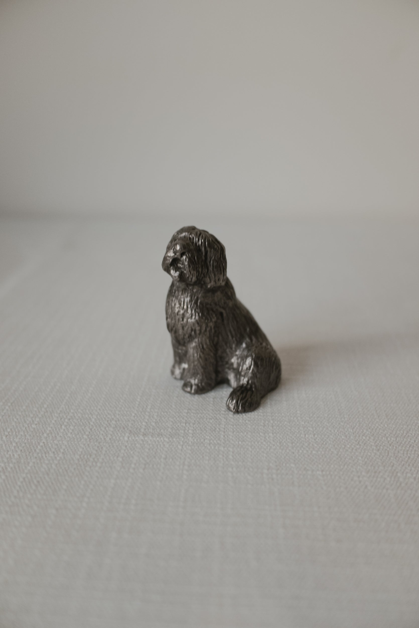 Vintage 錫製長毛犬擺飾 Baron