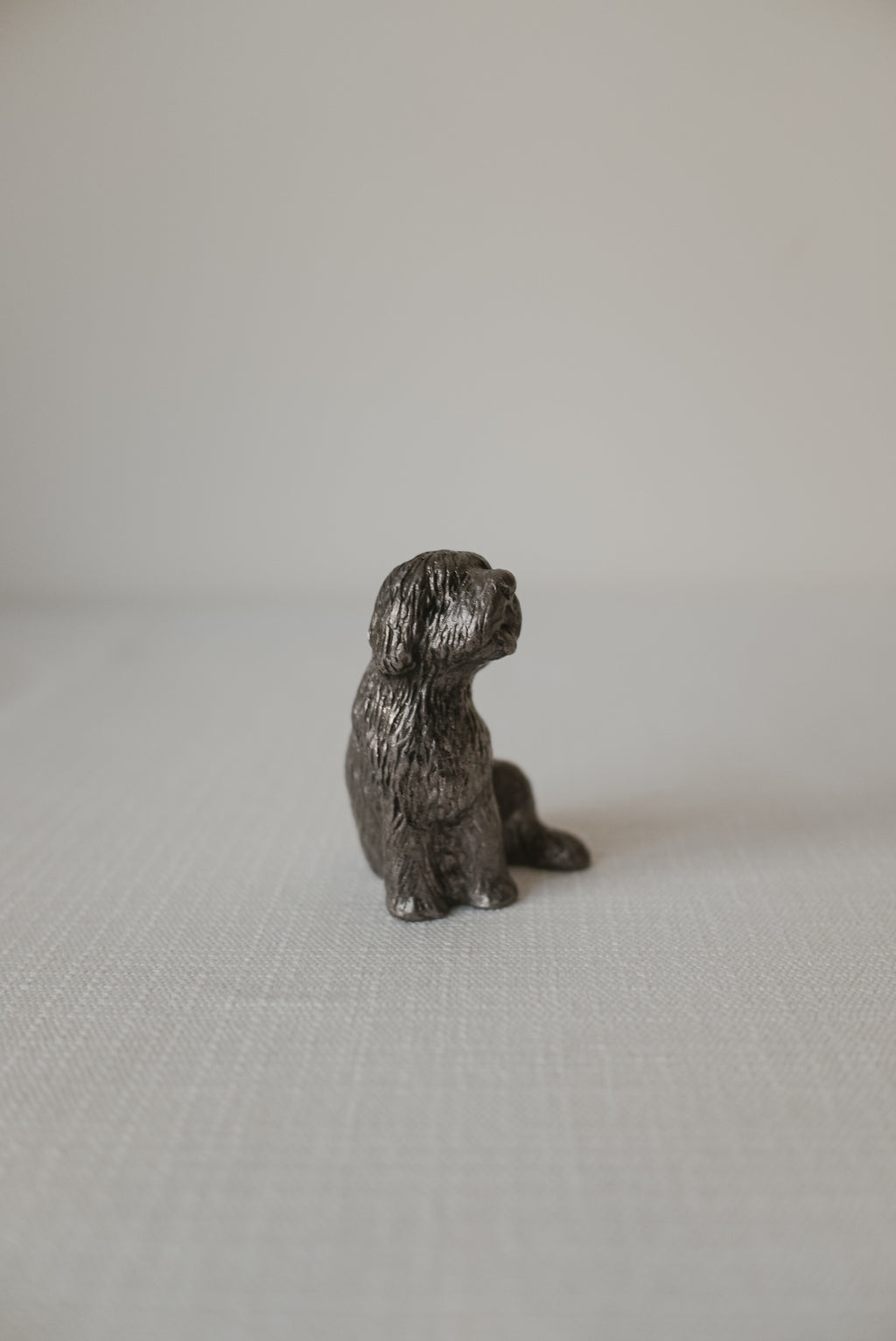 Vintage 錫製長毛犬擺飾 Baron