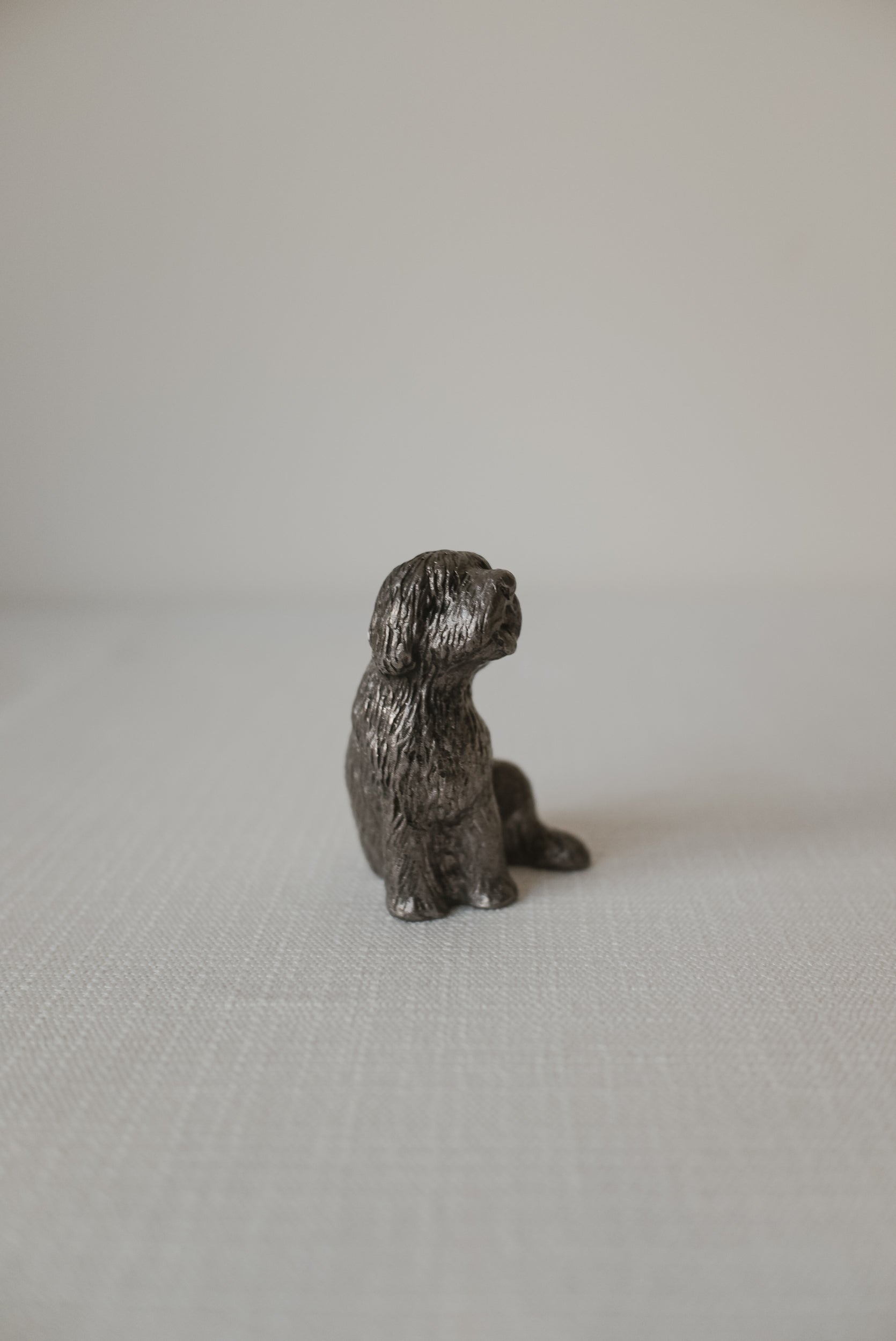 Vintage 錫製長毛犬擺飾 Baron