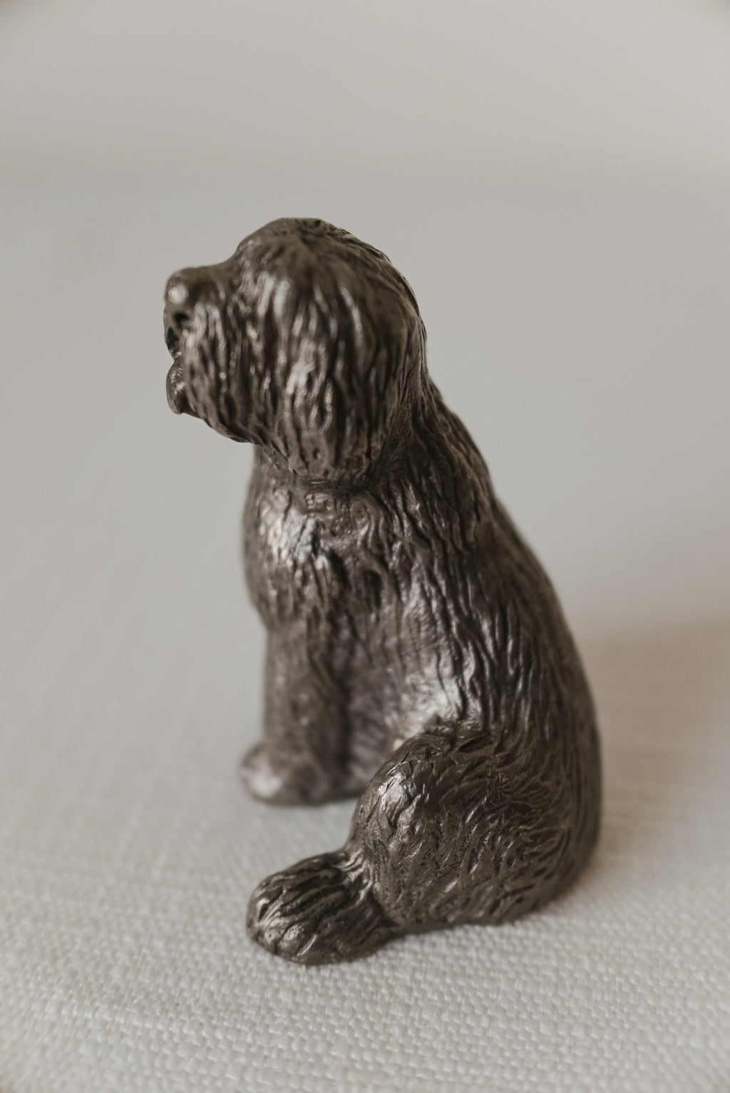 Vintage 錫製長毛犬擺飾 Baron