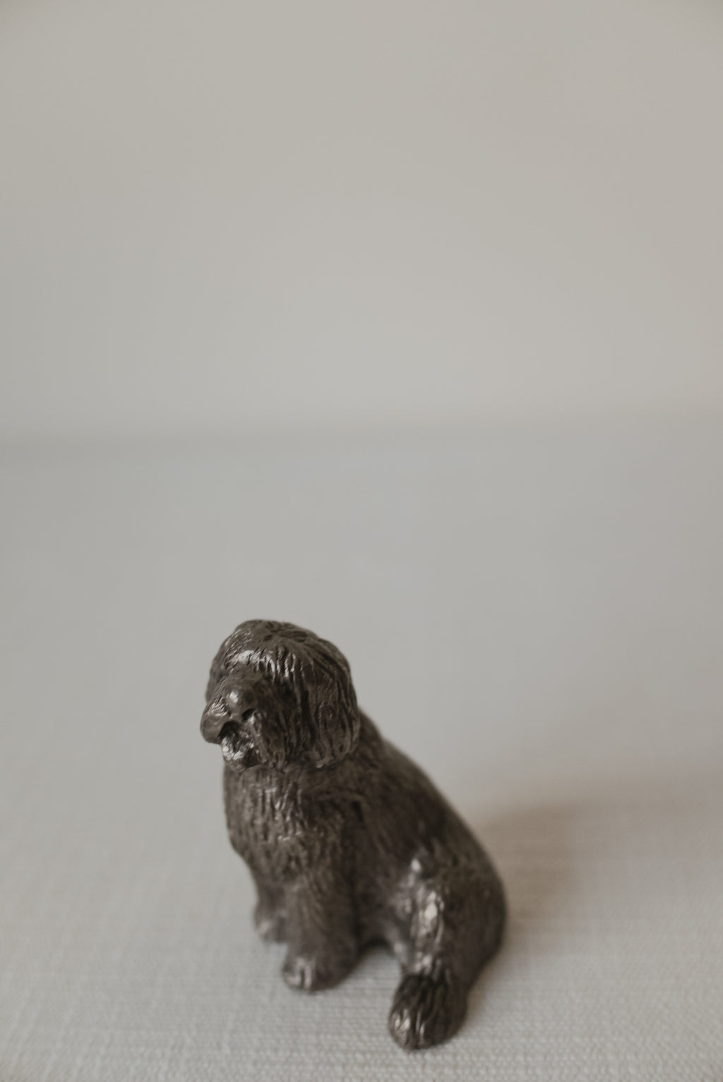 Vintage 錫製長毛犬擺飾 Baron