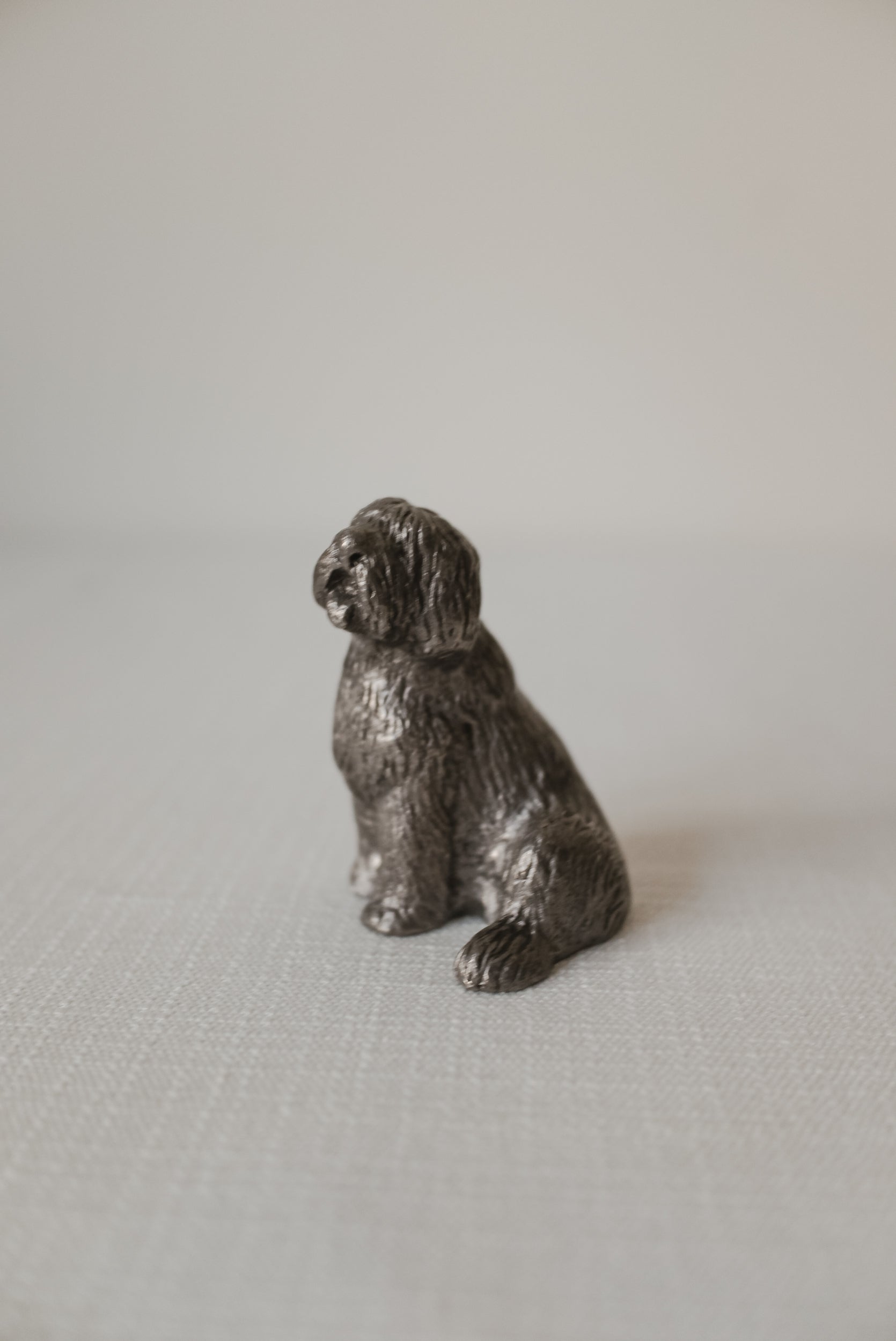 Vintage 錫製長毛犬擺飾 Baron