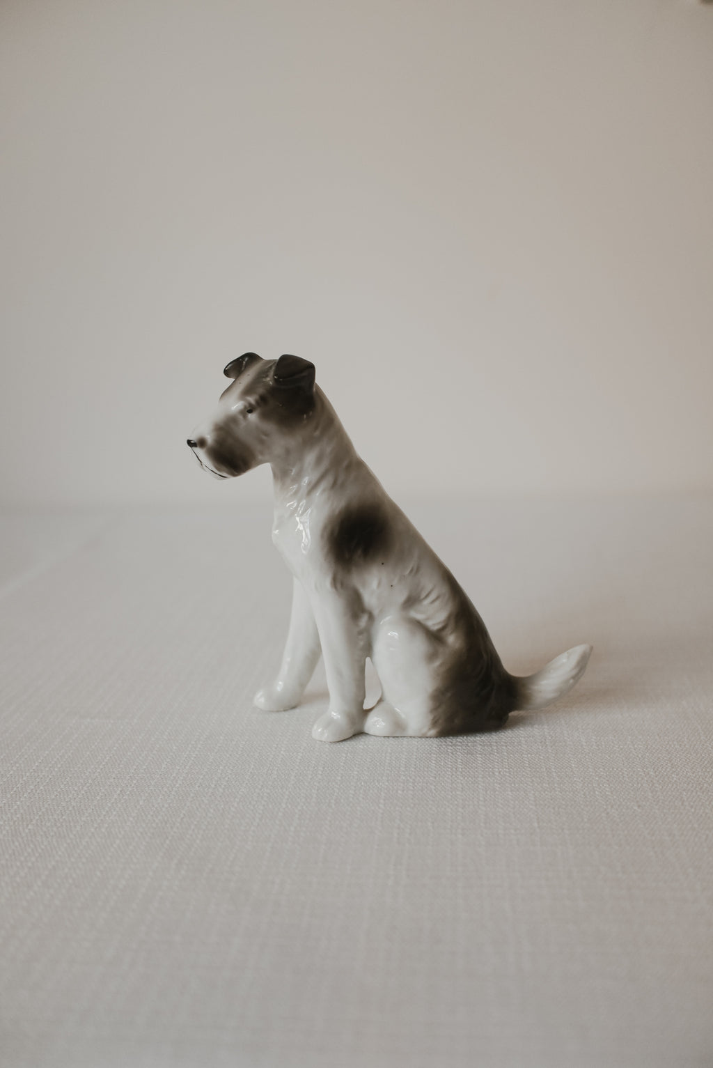 Vintage 灰白獵㹴犬擺飾 Winston