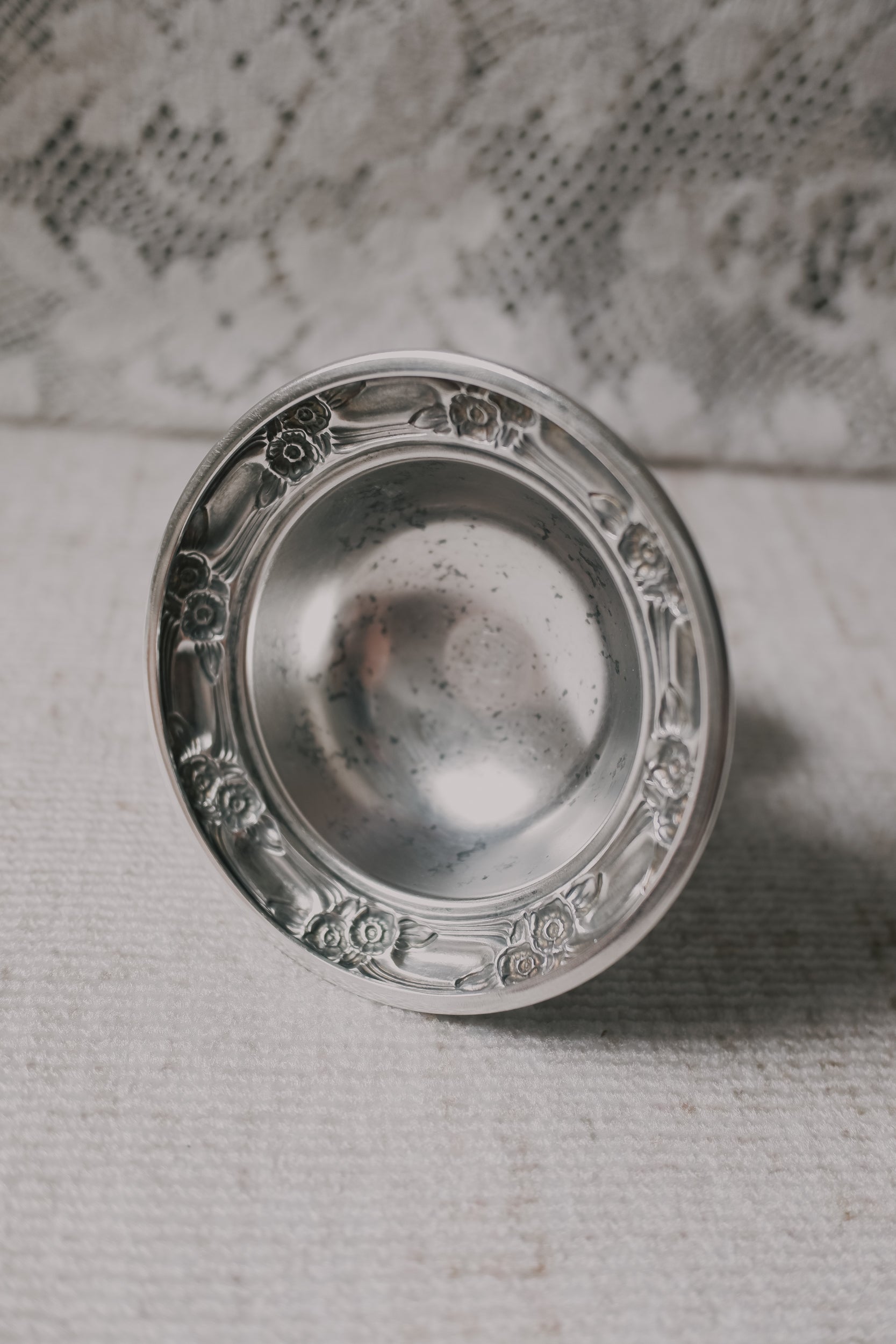Vintage 雕花高腳小銀器