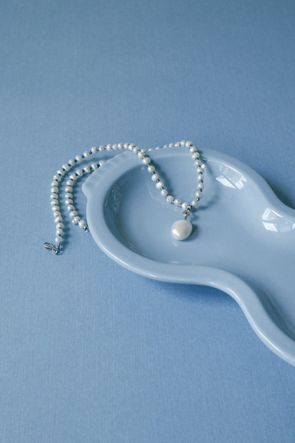 Vintage 霧藍色點心盤