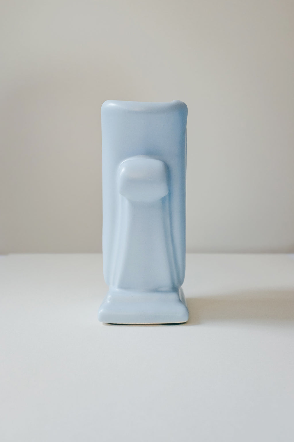 Vintage 霧面粉藍釉色貝型花器