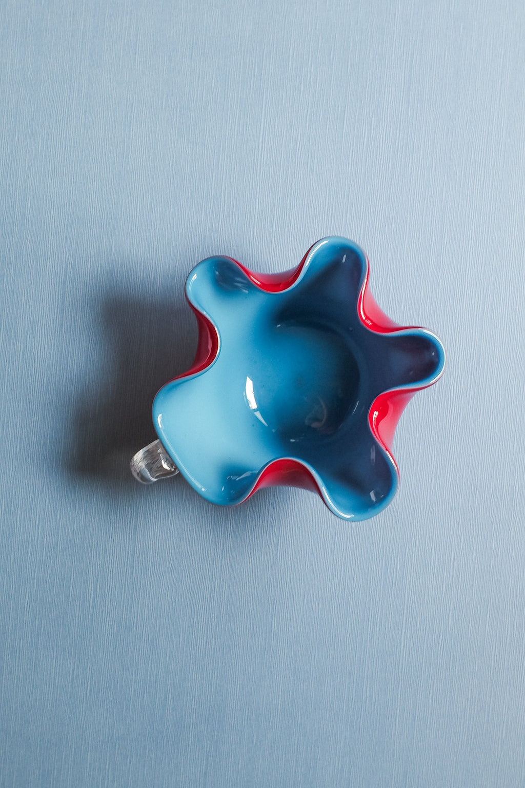 Vintage 手工雙色玻璃波浪杯