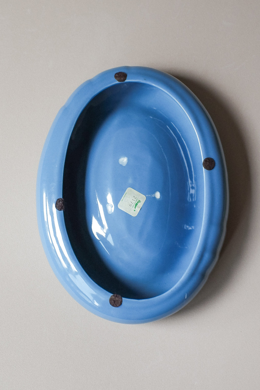 Vintage 霧藍波形陶盤