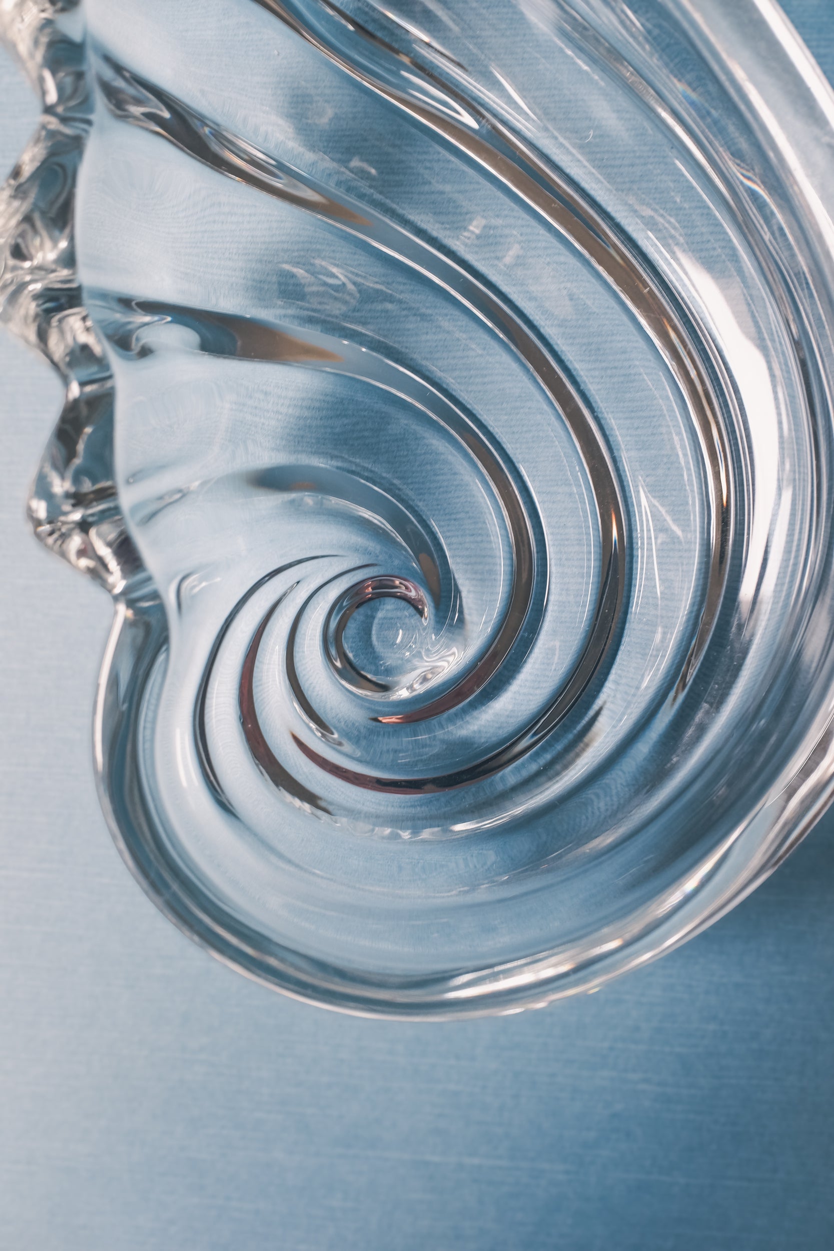 Vintage 透明水晶玻璃盤