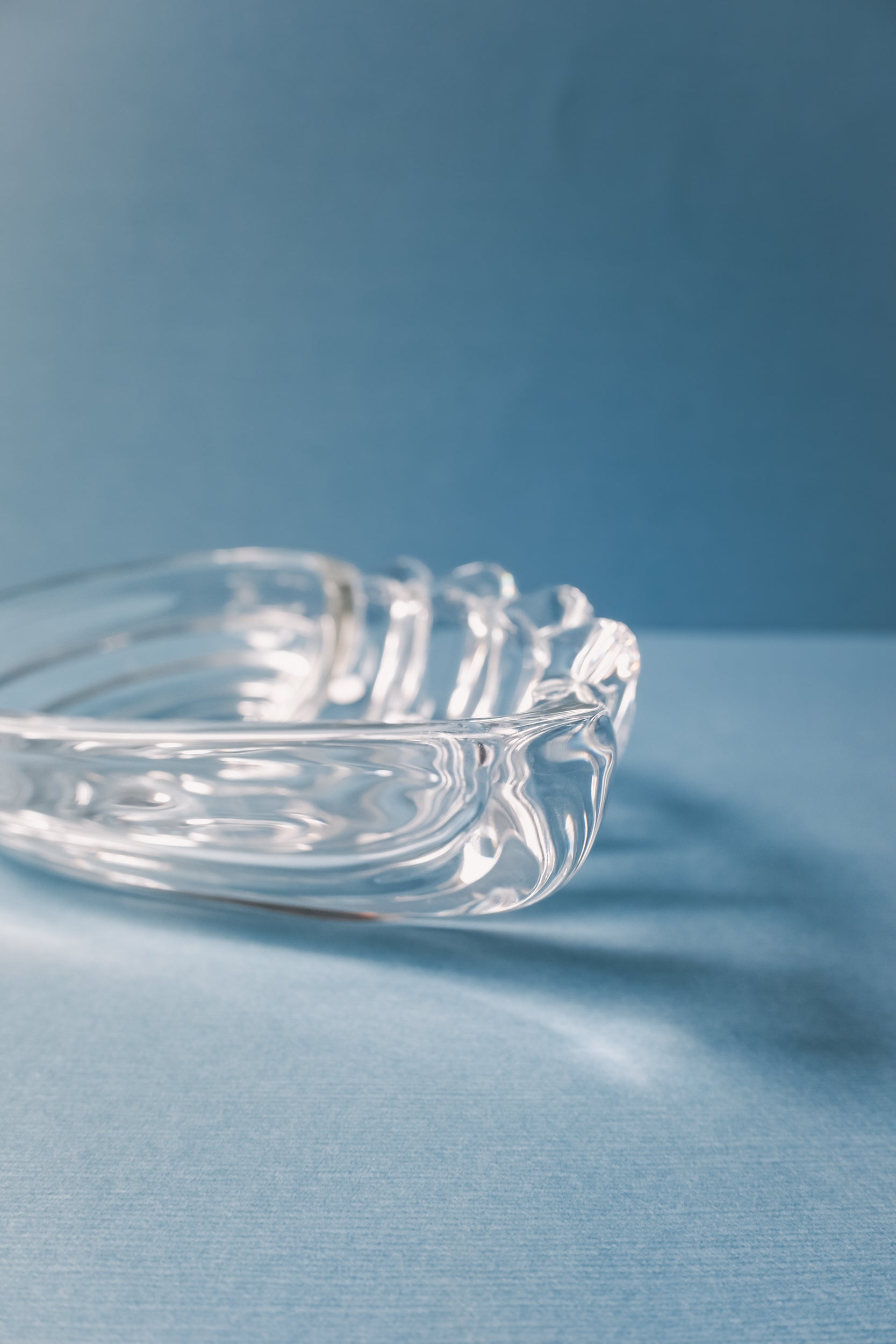 Vintage 透明水晶玻璃盤