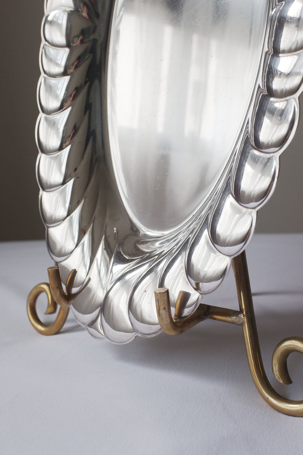 Vintage 波形邊映光鍍銀盤