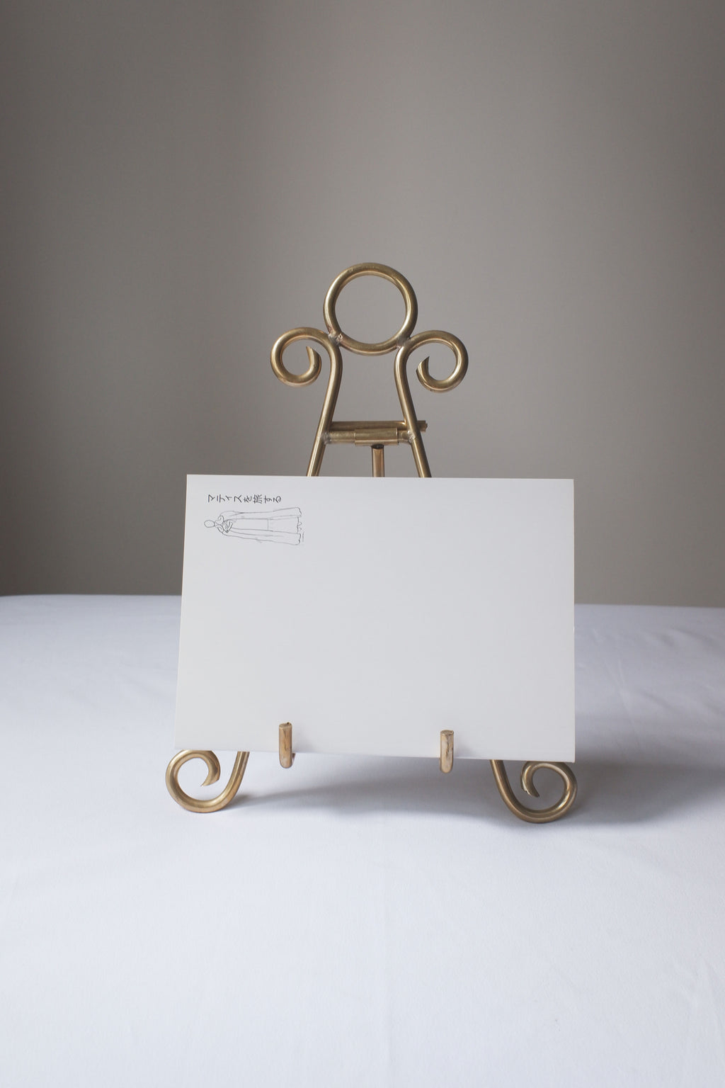 Vintage 幾何黃銅書架/畫架