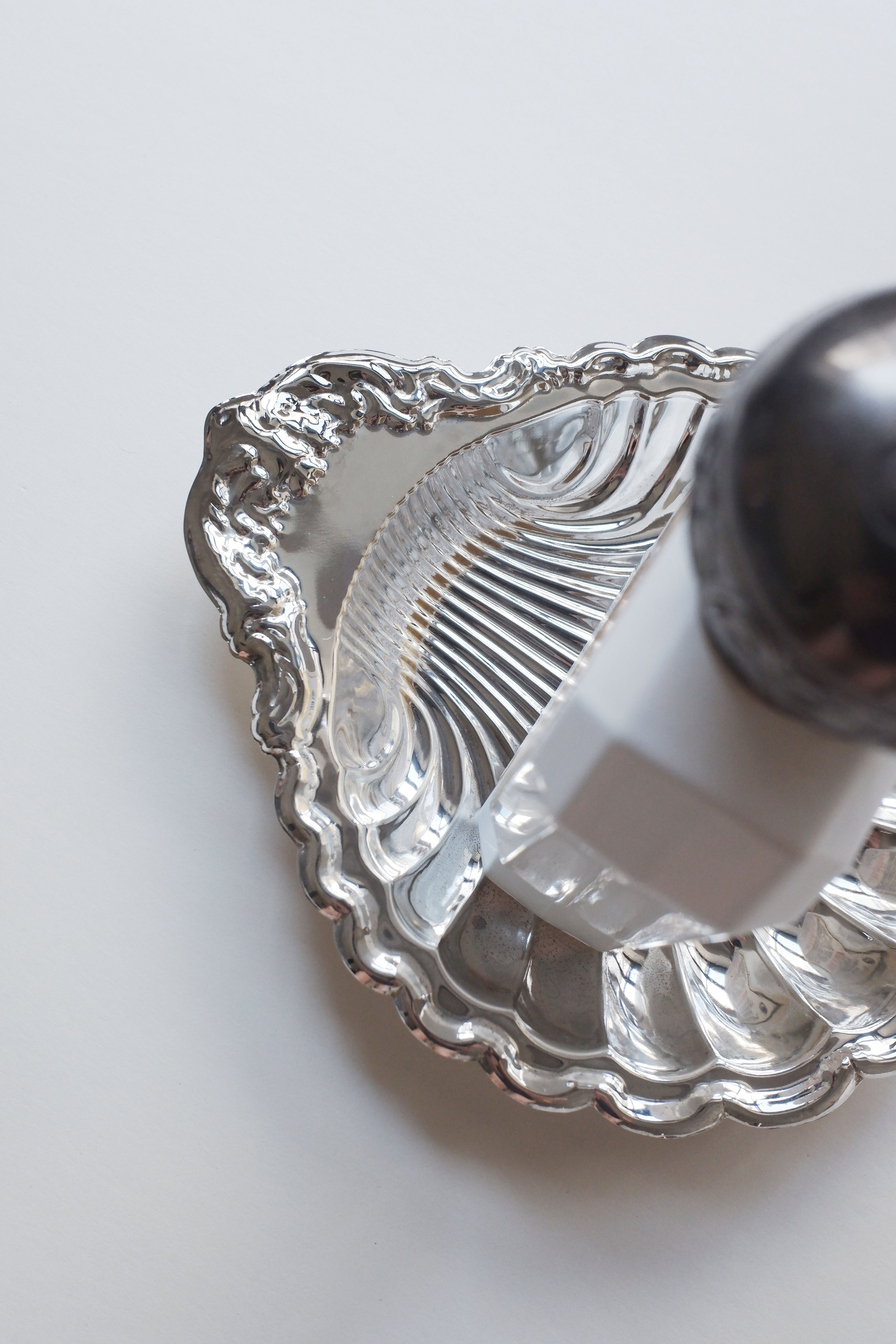 Vintage 貝殼鍍銀盤