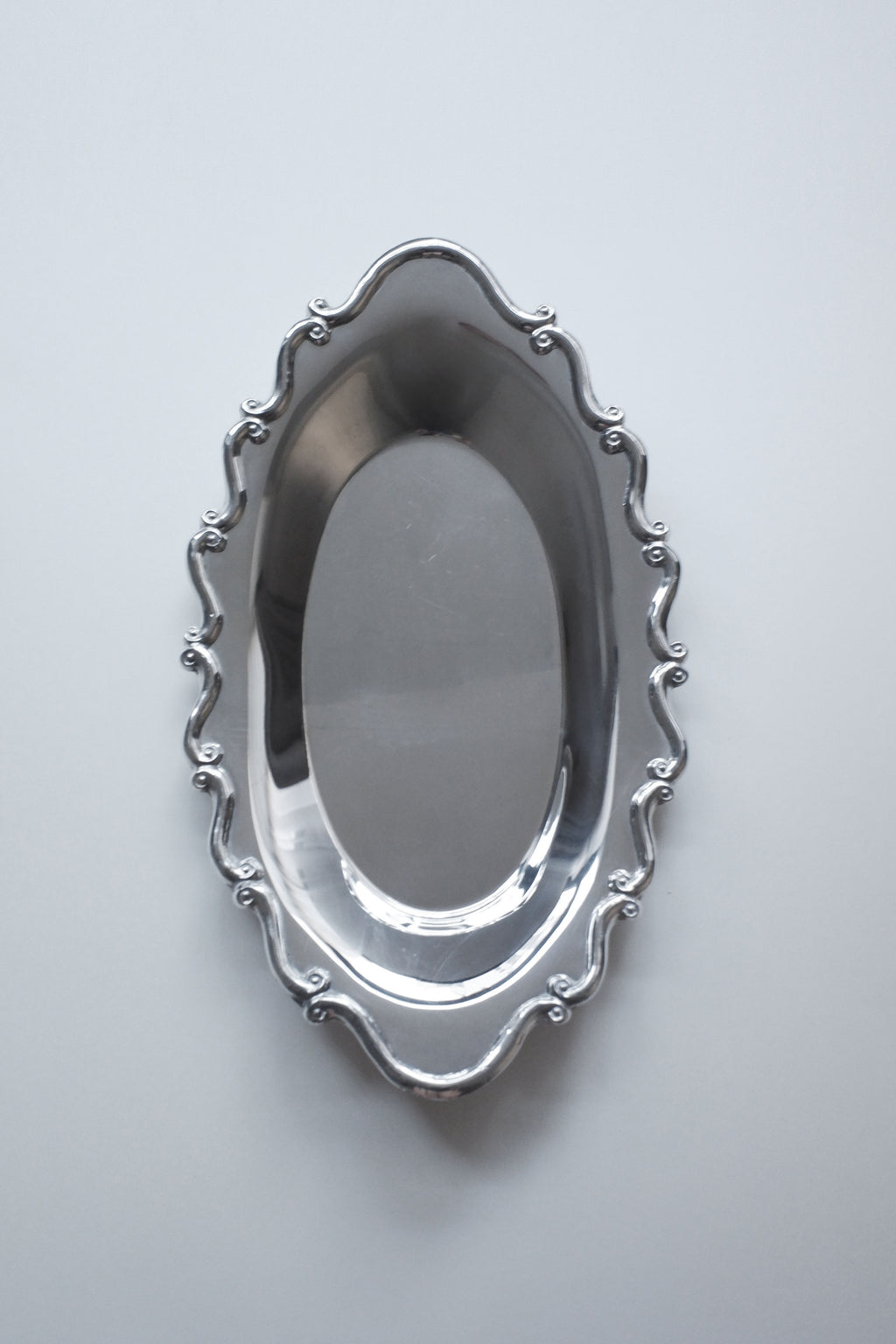 Vintage 波浪映光鍍銀盤