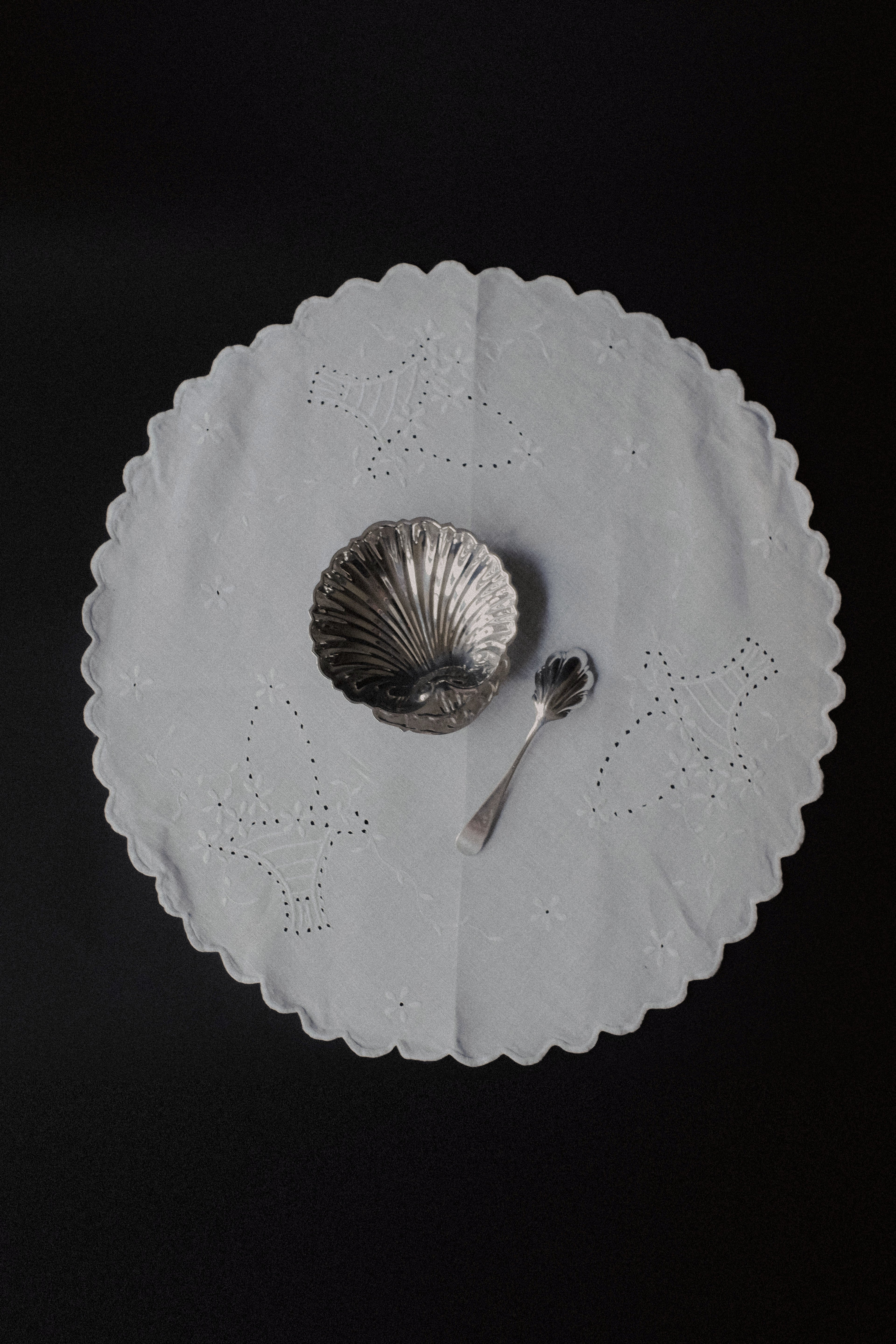 Vintage 圓型棉麻桌巾