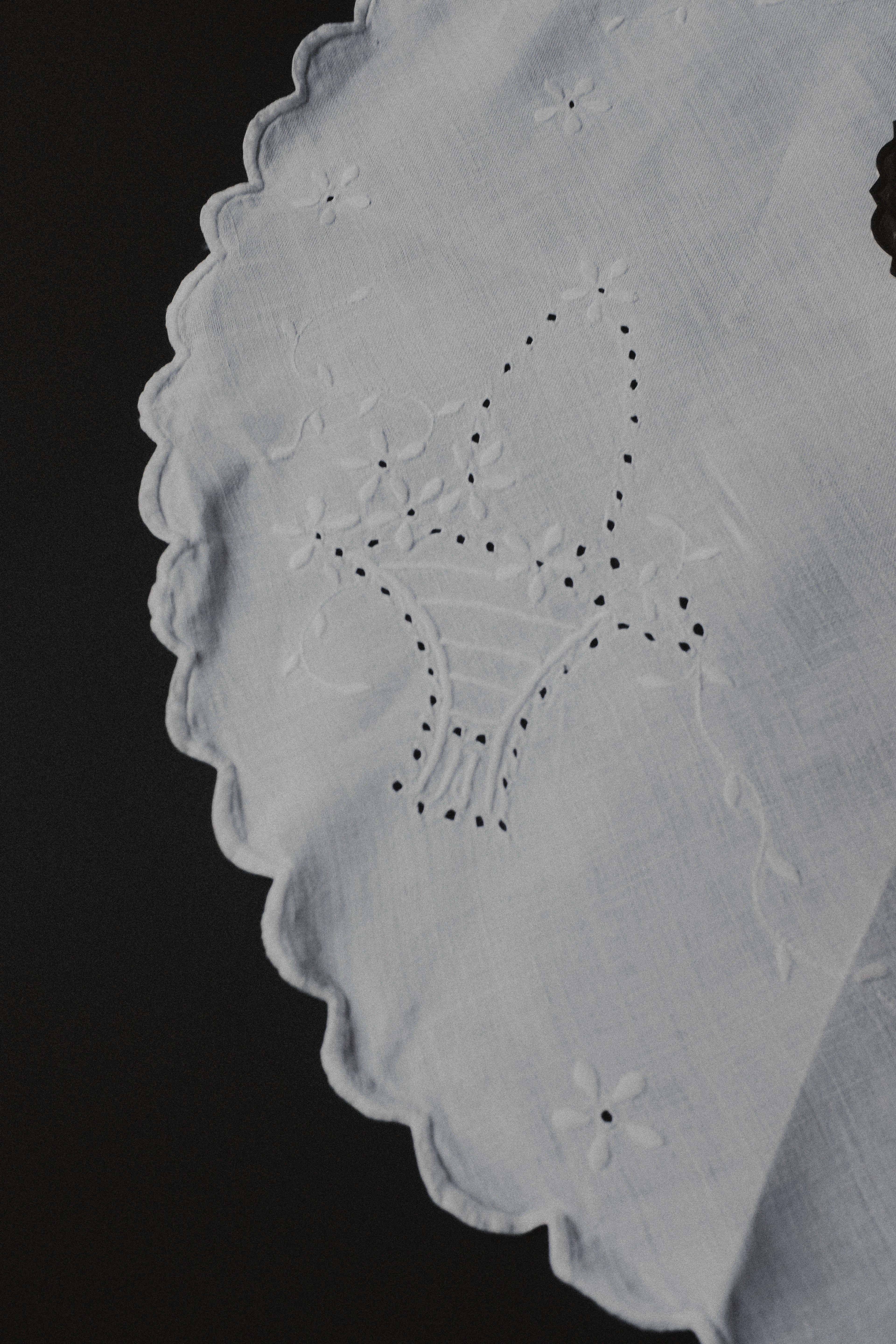 Vintage 圓型棉麻桌巾