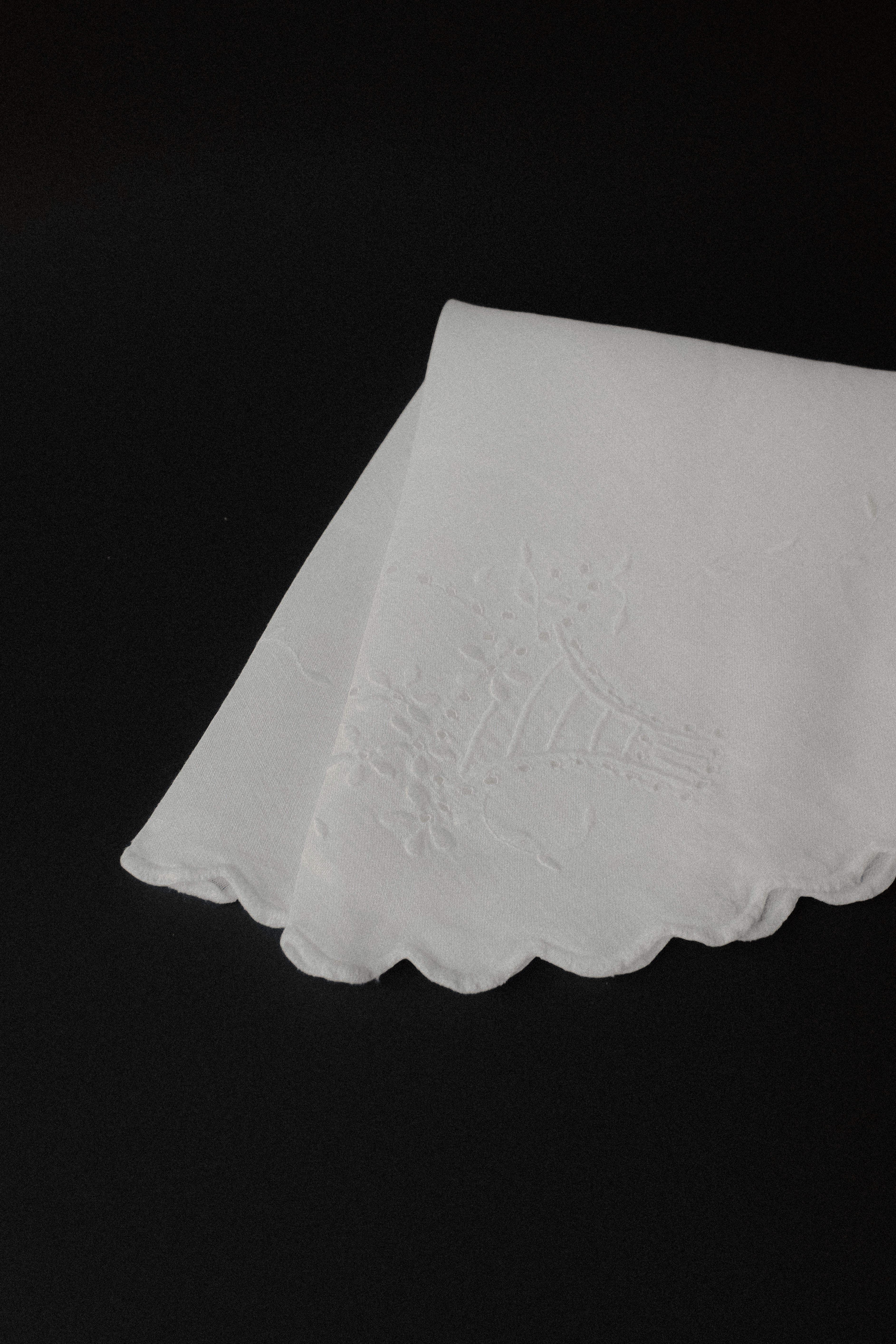 Vintage 圓型棉麻桌巾