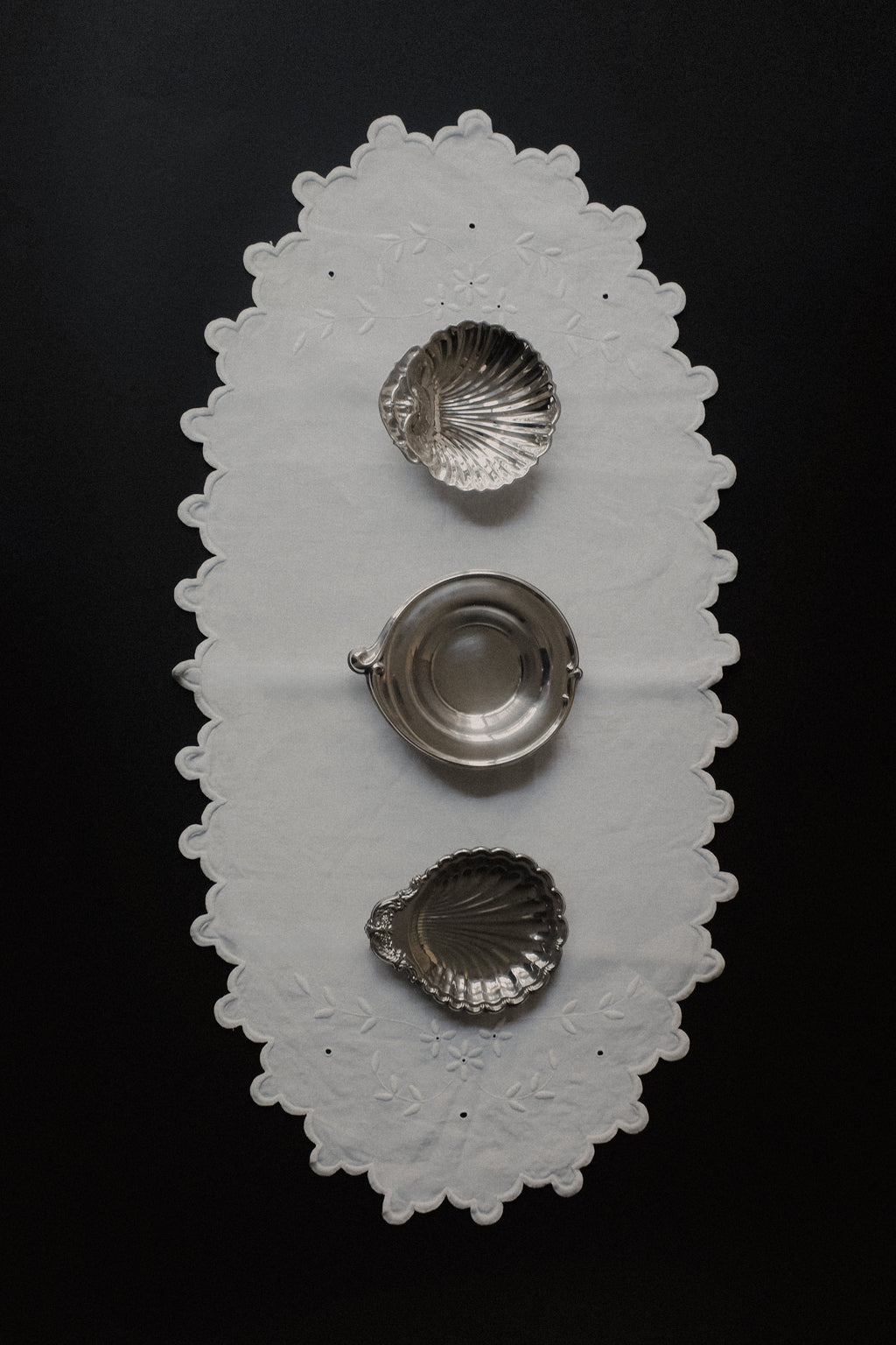 Vintage 花邊棉麻桌巾