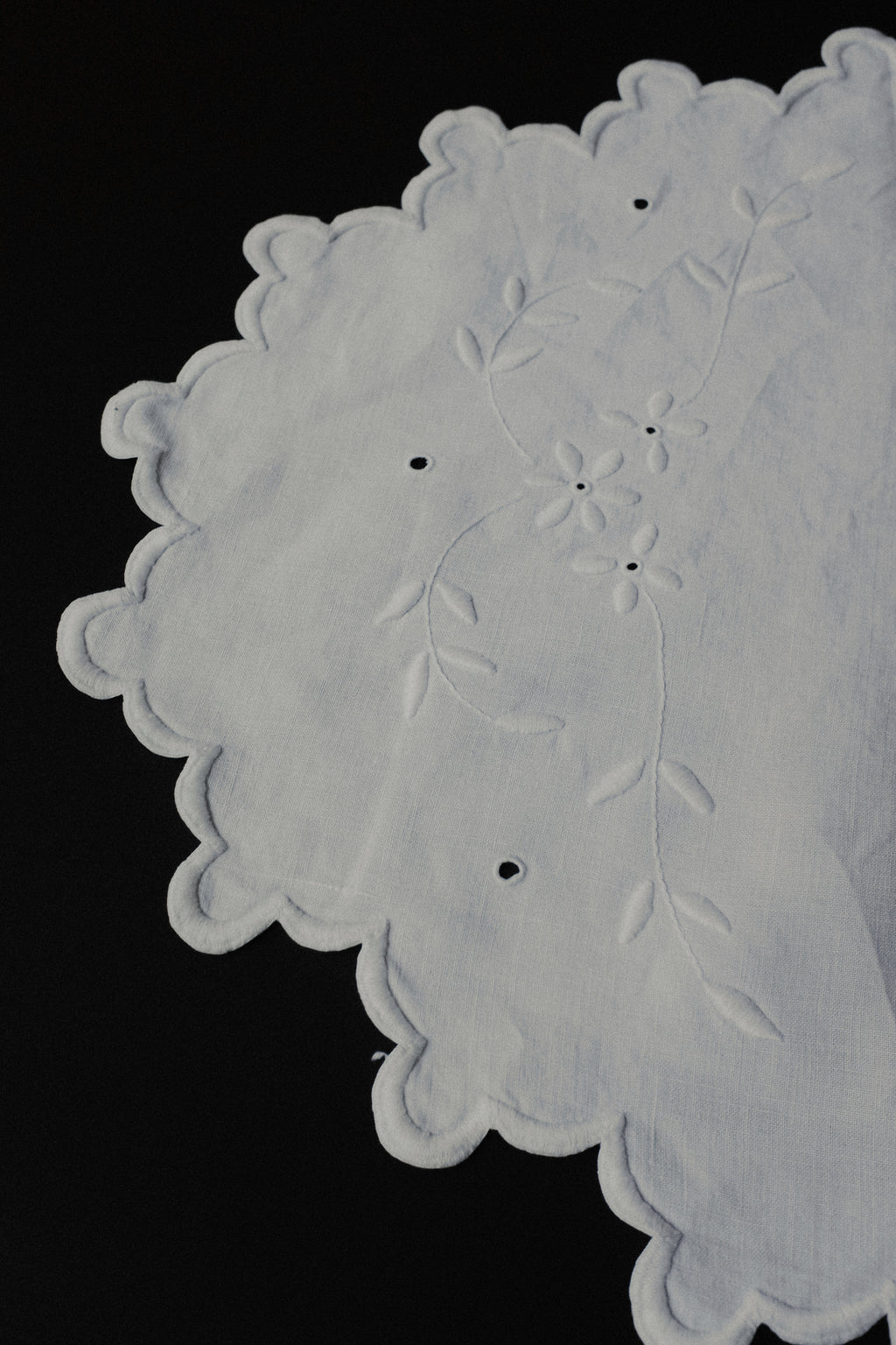 Vintage 花邊棉麻桌巾