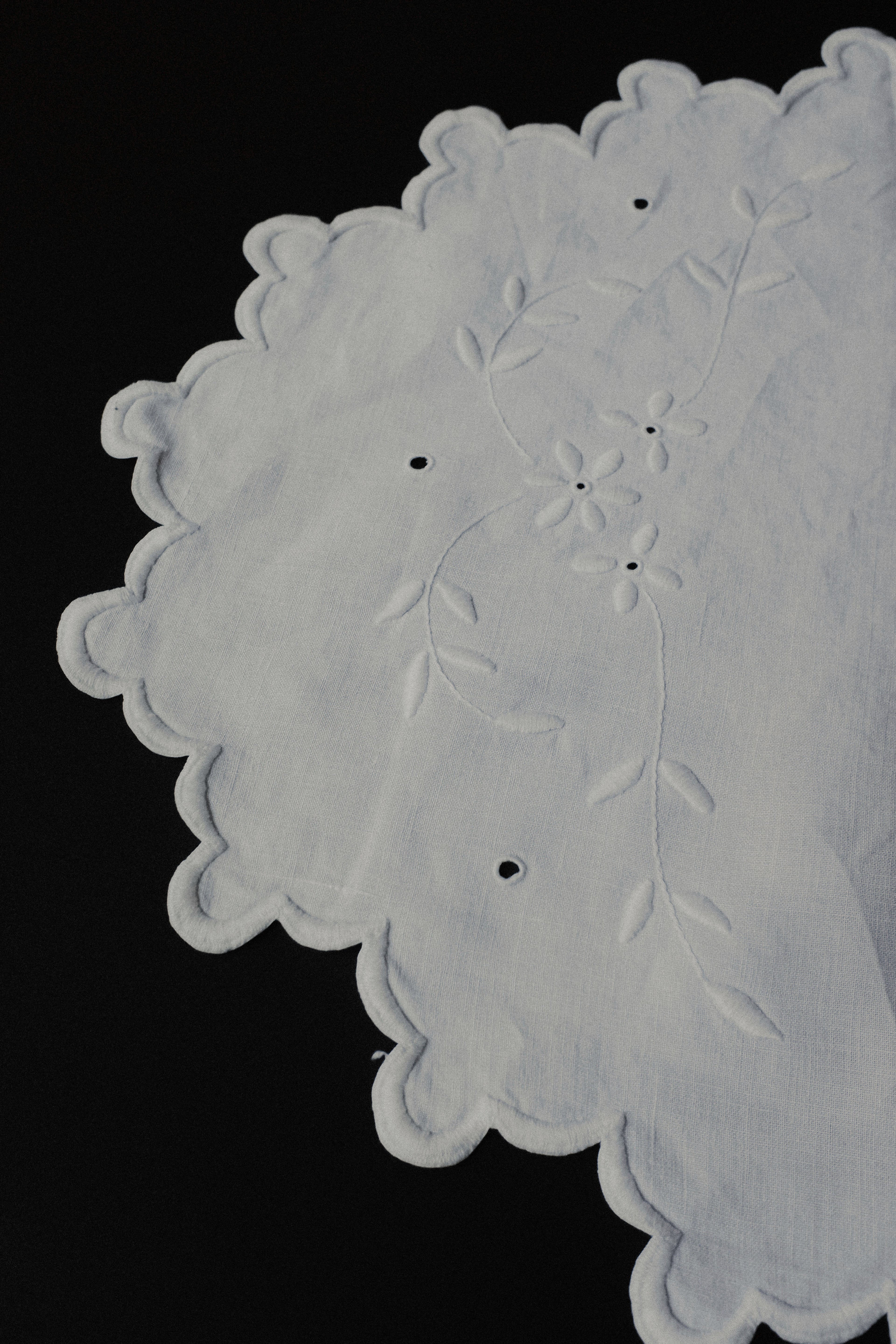 Vintage 花邊棉麻桌巾