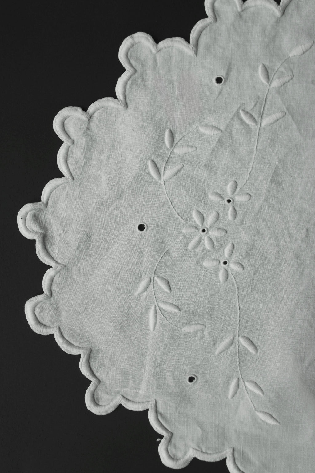 Vintage 花邊棉麻桌巾