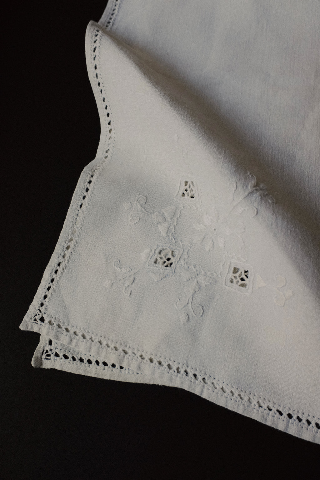 Vintage 米灰色棉麻桌巾(ㄧ組兩張)