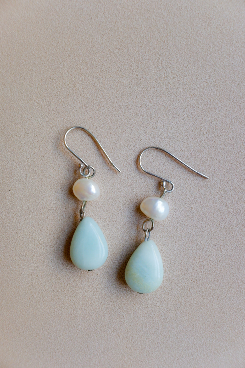 Vintage 珍珠綠瑪瑙古董耳環